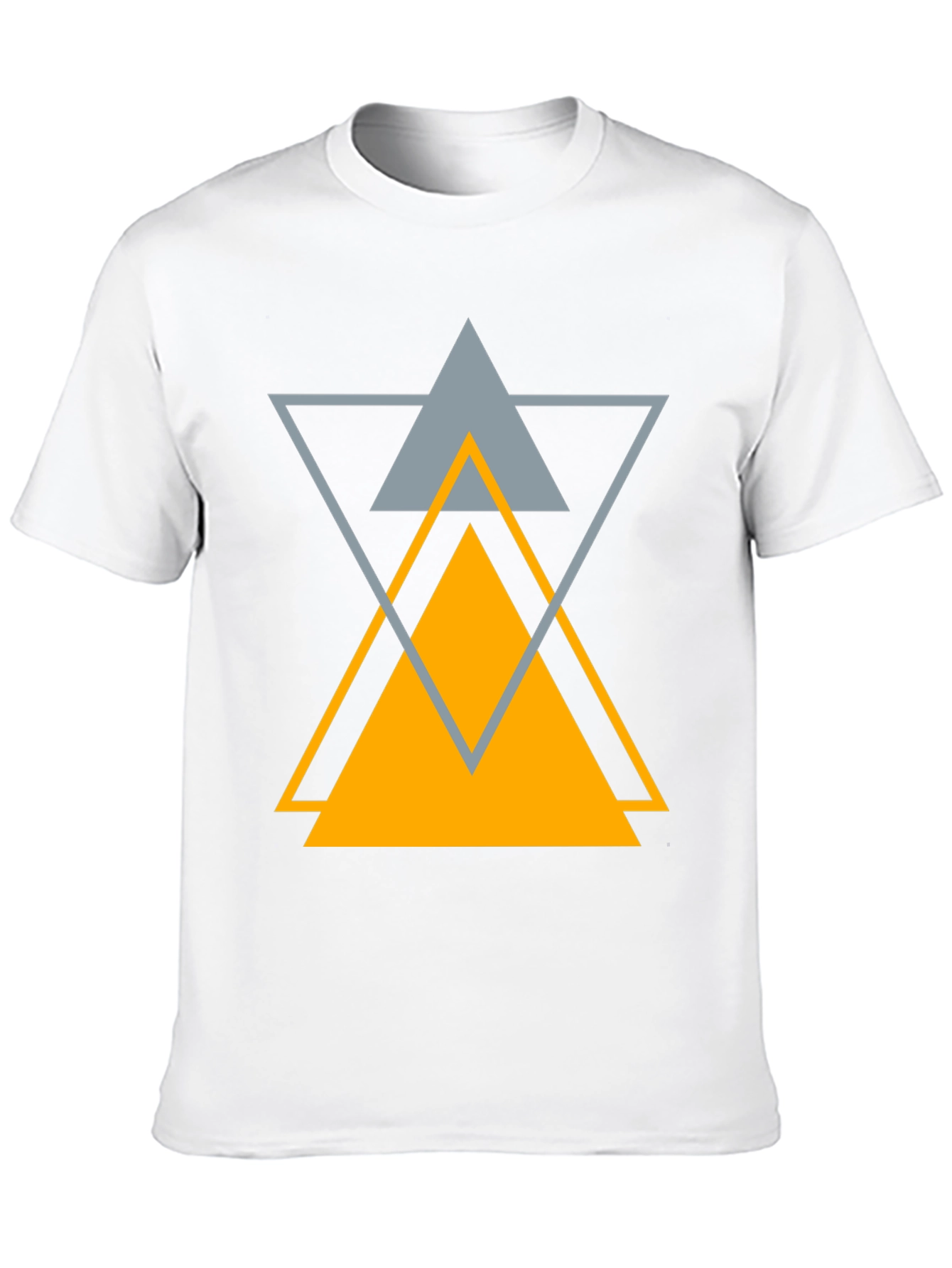 Abstract Geometric Triangle Graphic Tee - Black