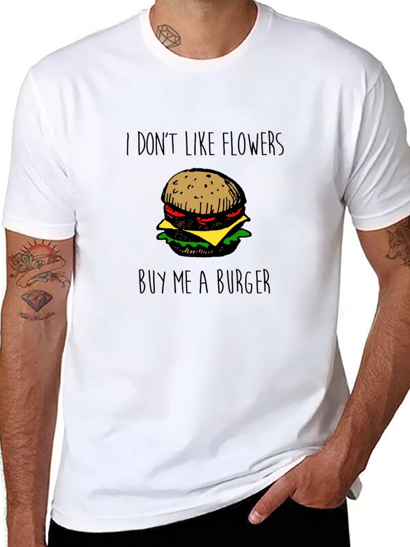 Funny Buy Me A Burger Graphic T-Shirt