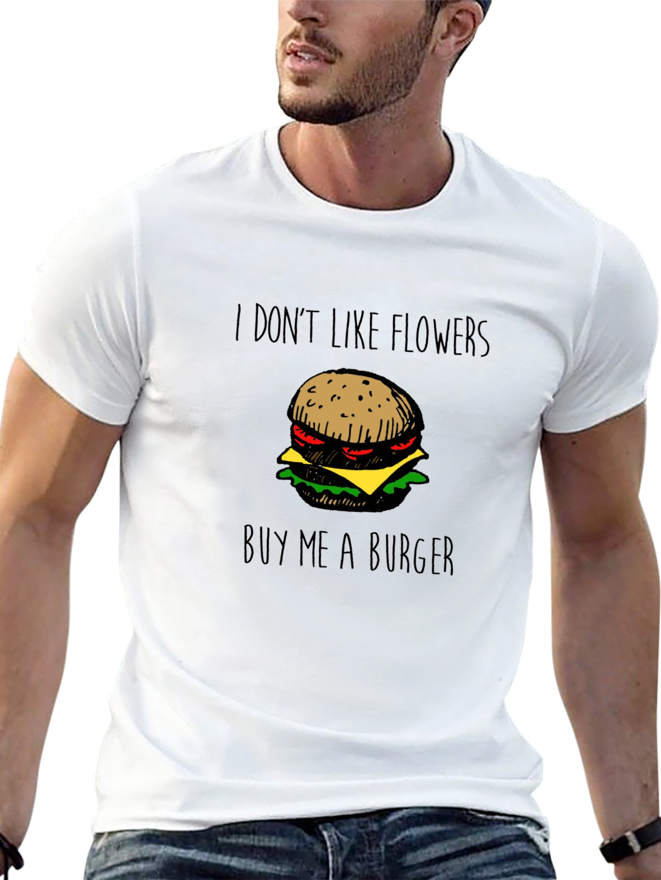 Funny Buy Me A Burger Graphic T-Shirt