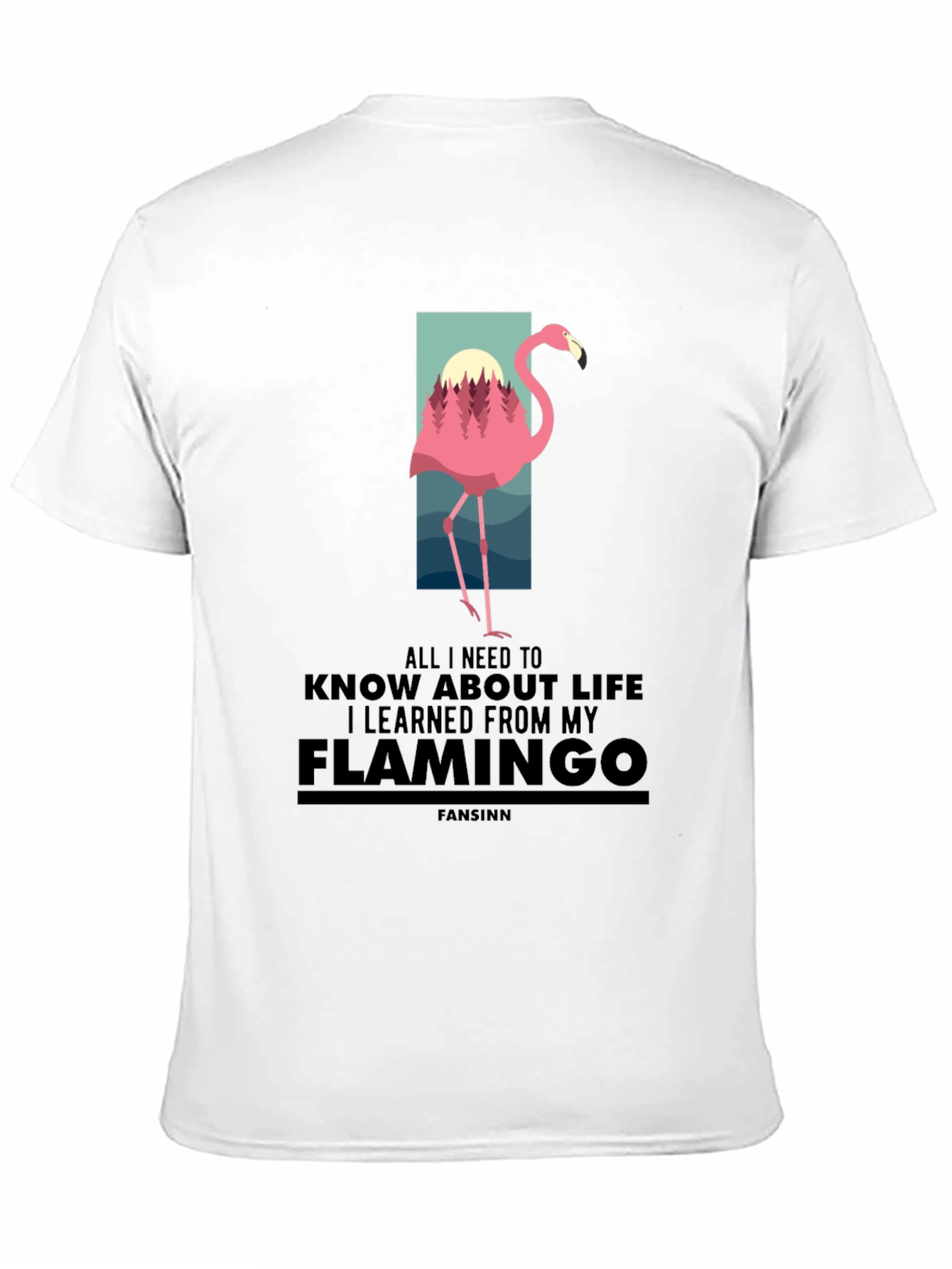Flamingo Graphic Print Black T-Shirt