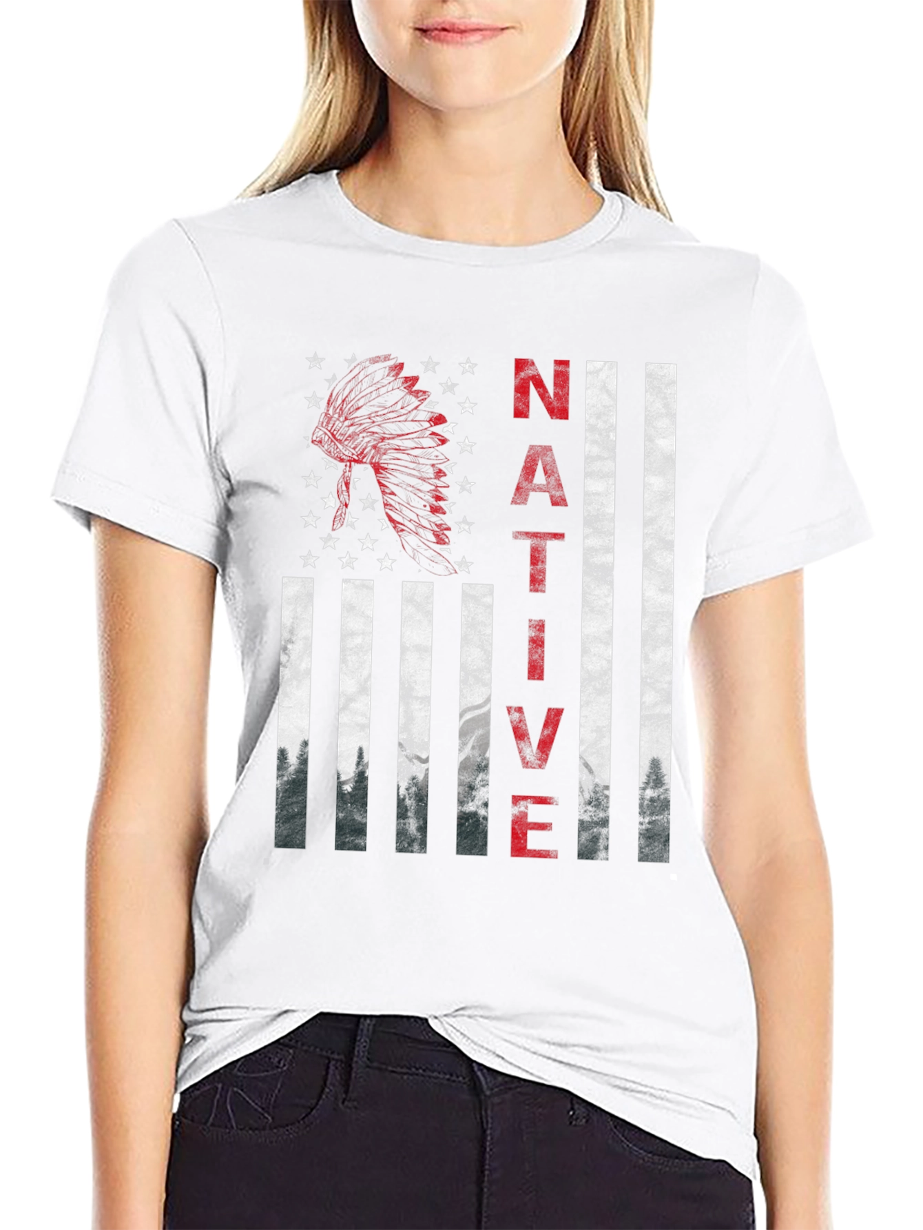 Native American Flag Graphic T-Shirt