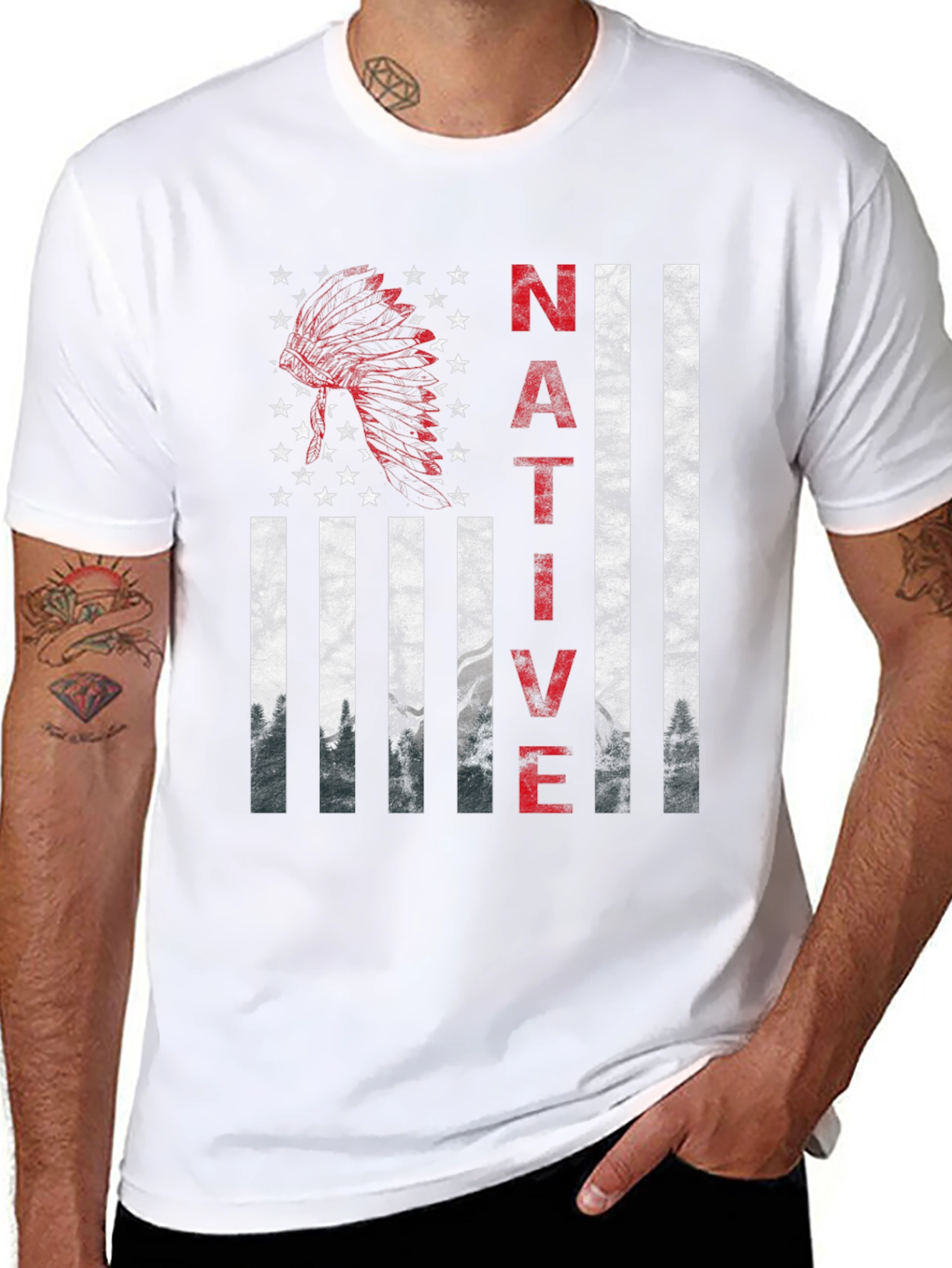 Native American Flag Graphic T-Shirt