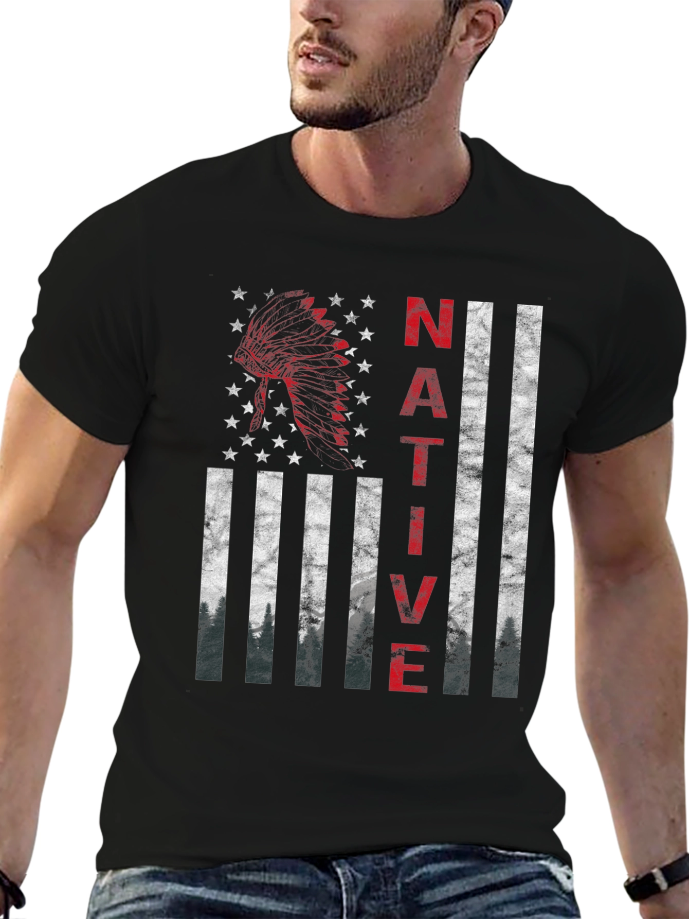 Native American Flag Graphic T-Shirt