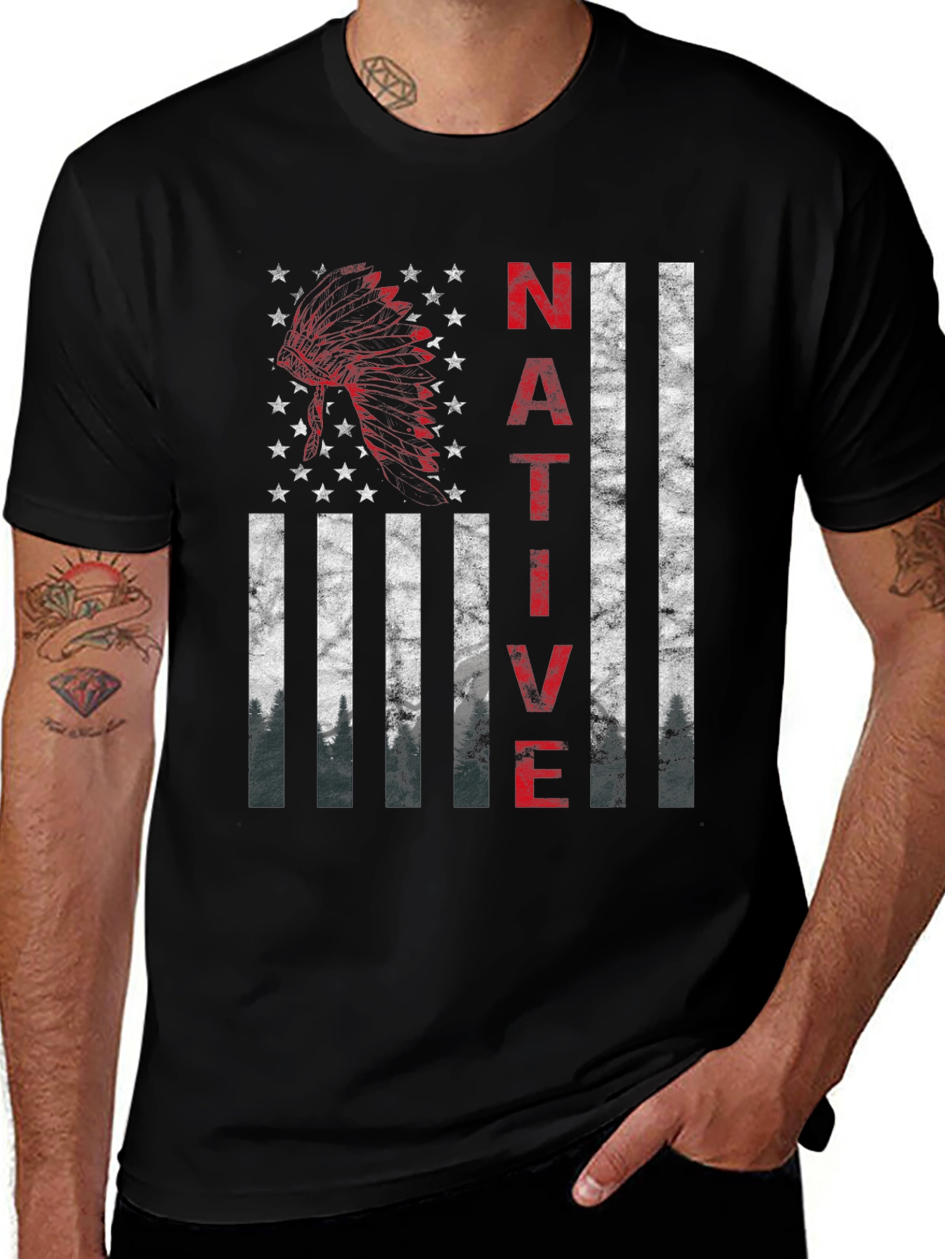 Native American Flag Graphic T-Shirt