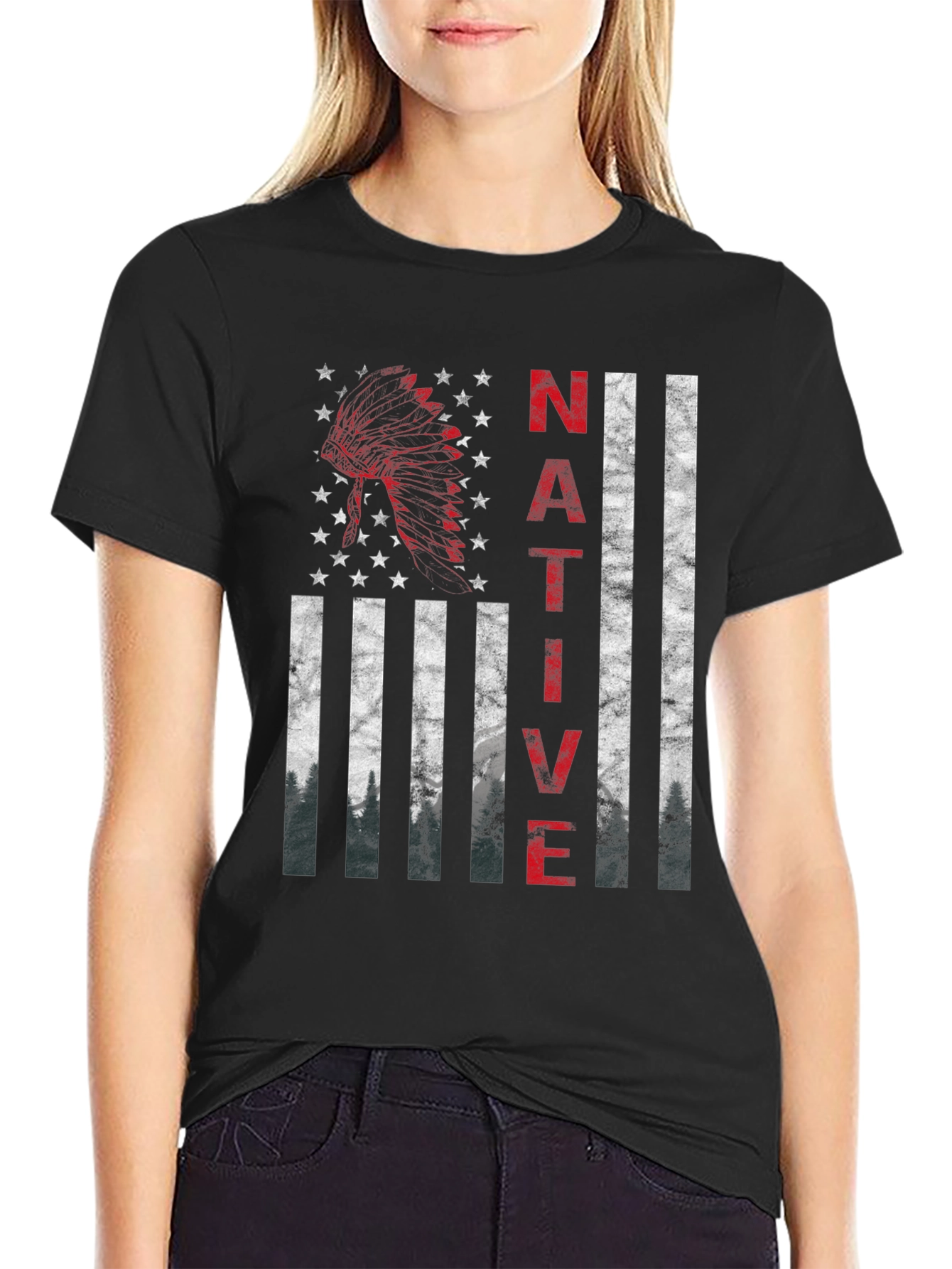 Native American Flag Graphic T-Shirt
