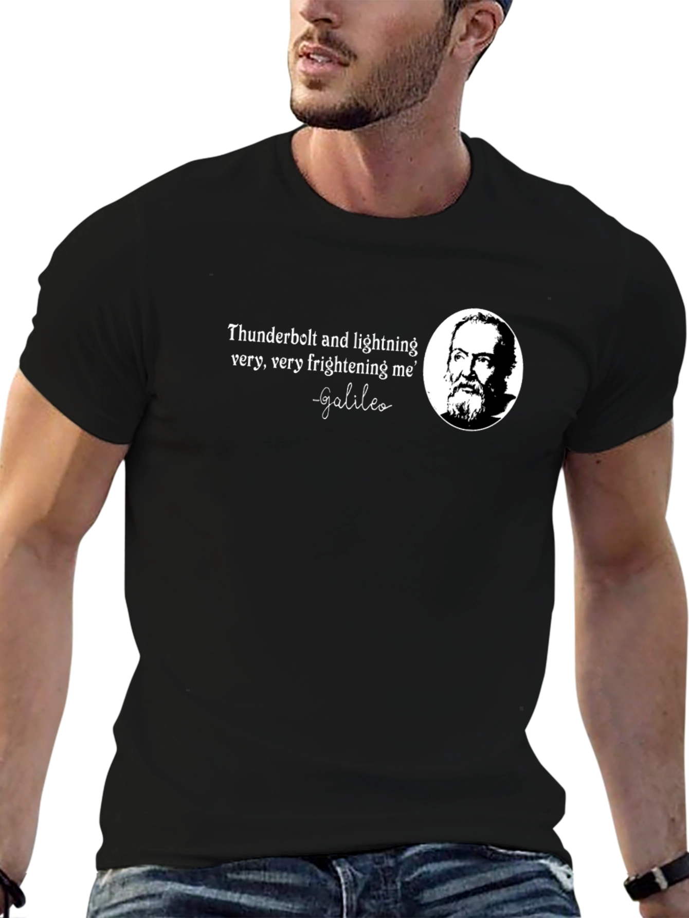 Galileo Quote Black T-Shirt