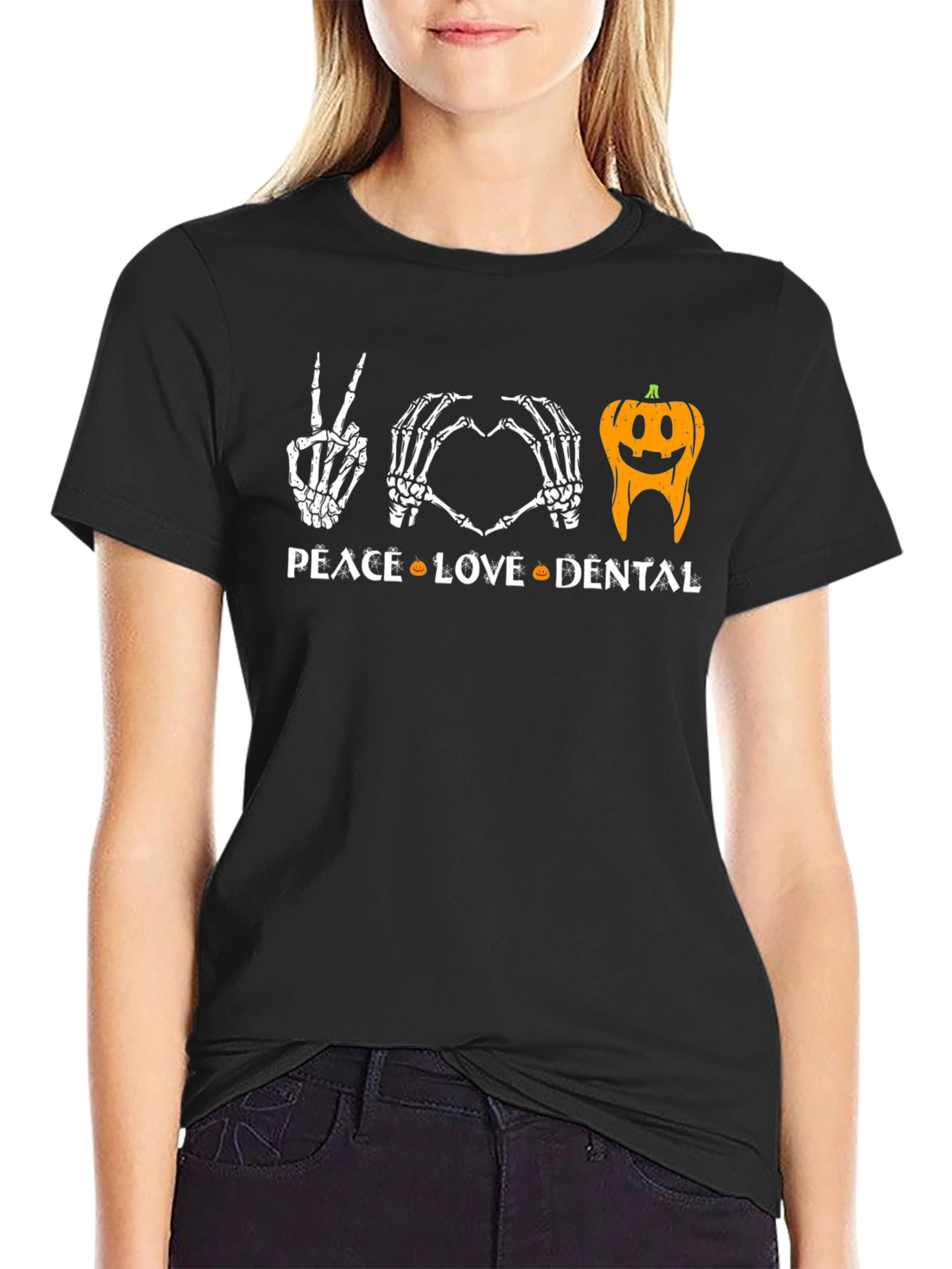 Peace Love Dental Halloween T-Shirt