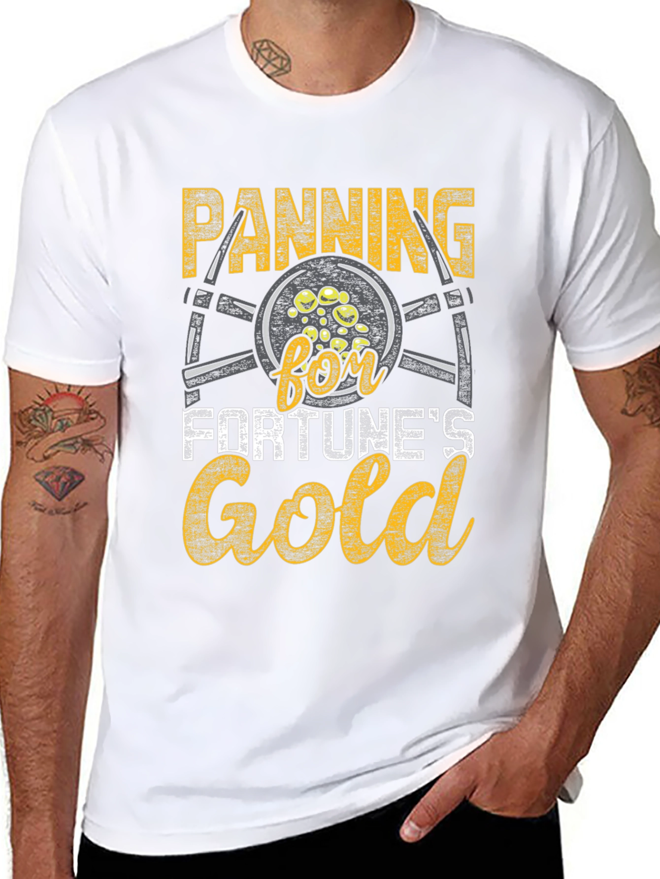 Panning for Fortunes Gold T-Shirt - Black