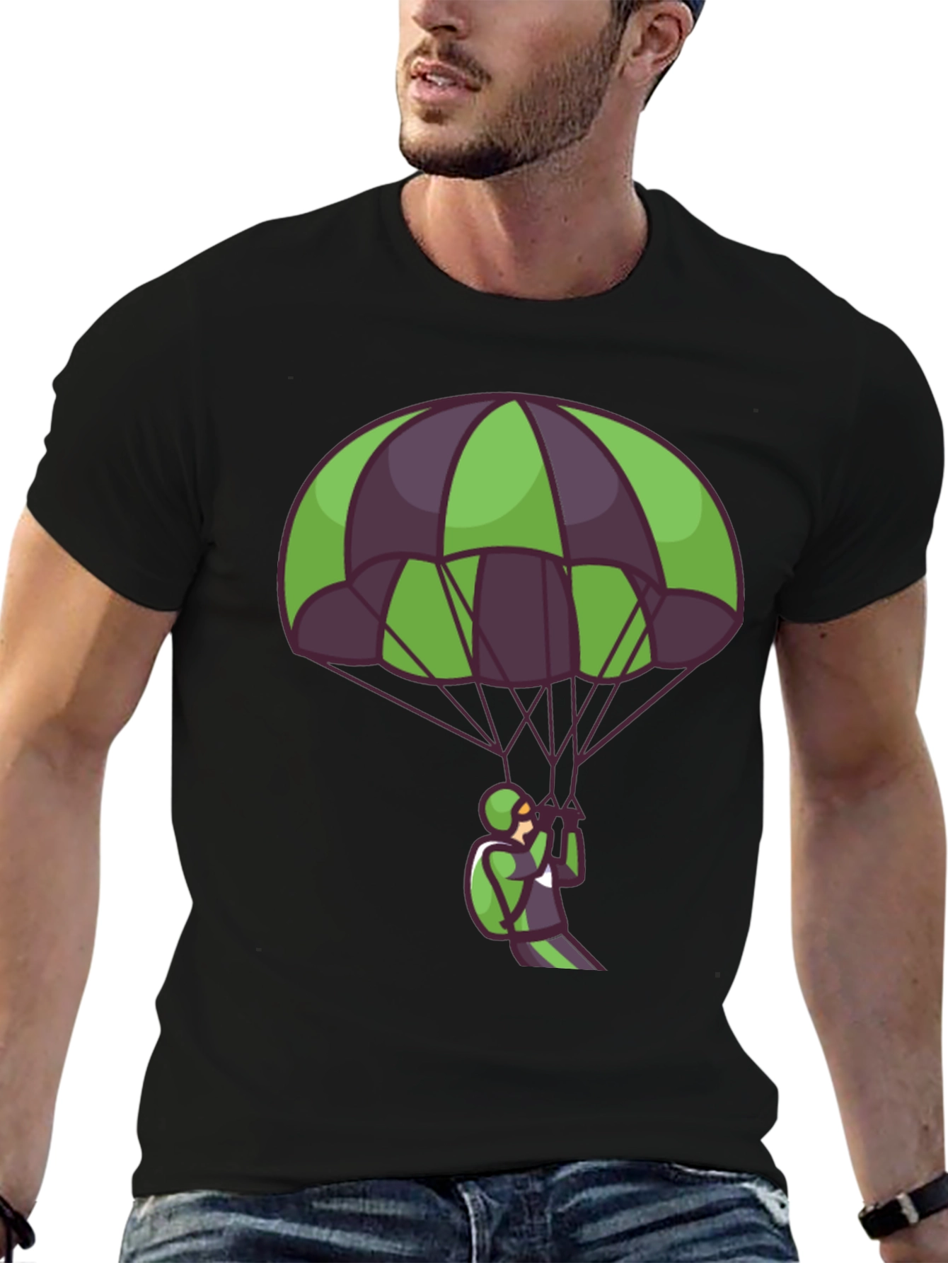 Skydiving Parachute Graphic T-Shirt