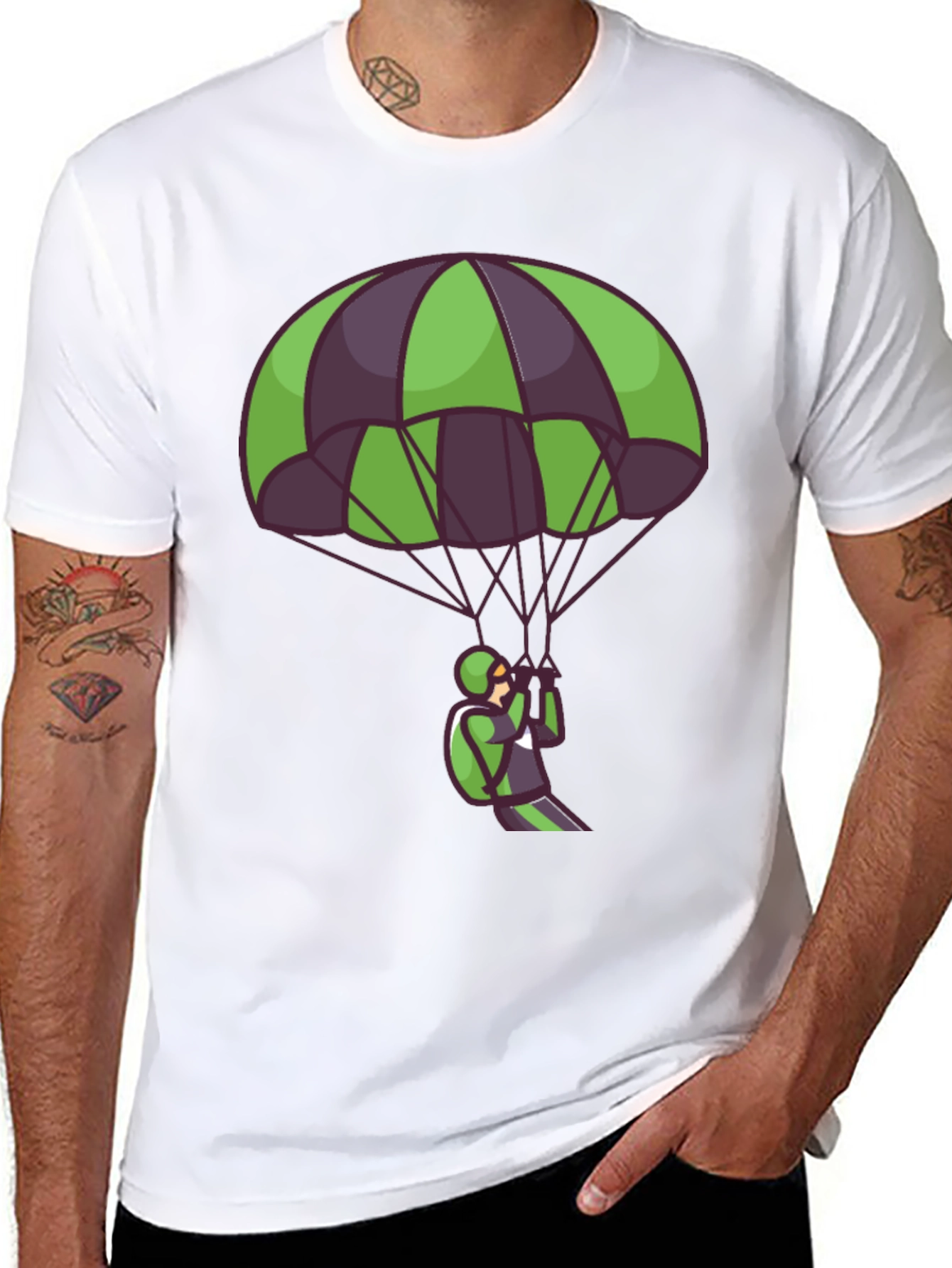 Skydiving Parachute Graphic T-Shirt