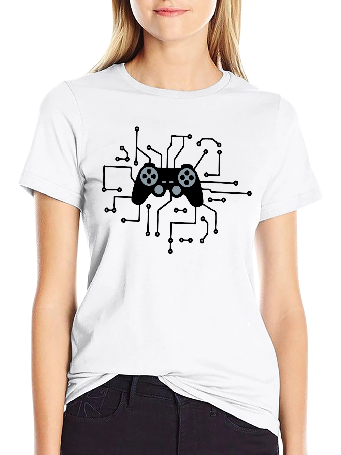 Gamer Controller Circuit Board T-Shirt - Black