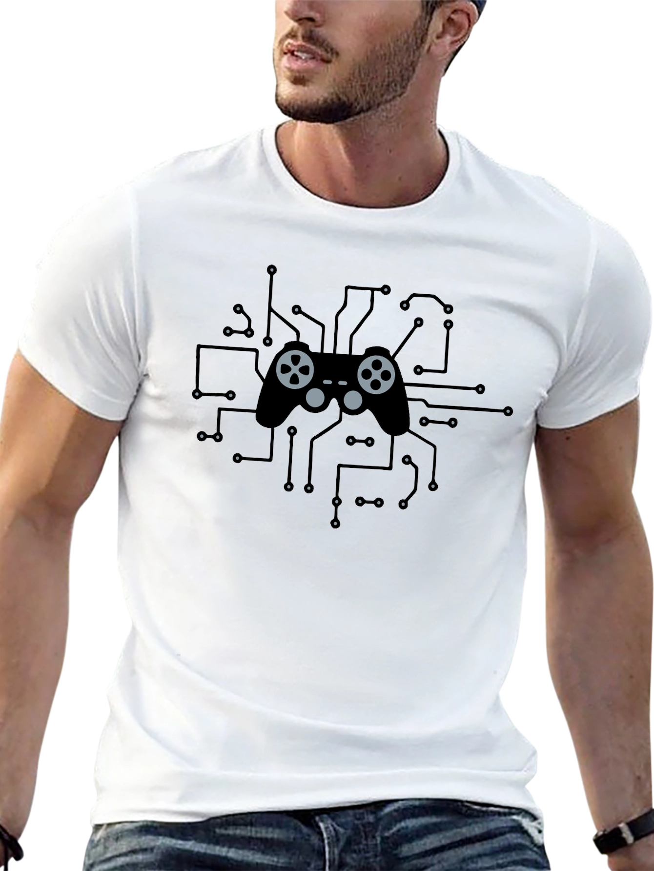 Gamer Controller Circuit Board T-Shirt - Black