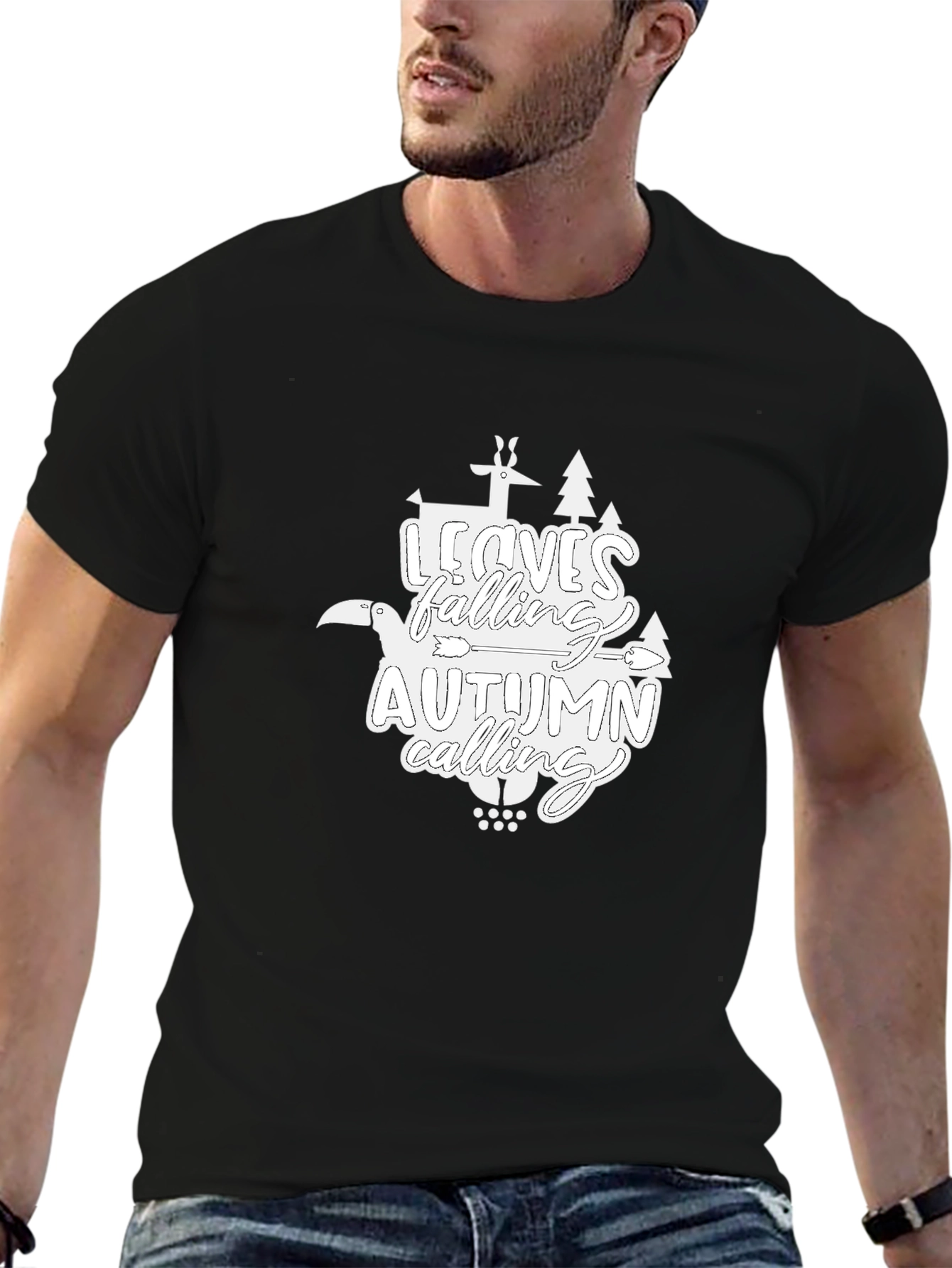 Autumn Calling Graphic T-Shirt - Black