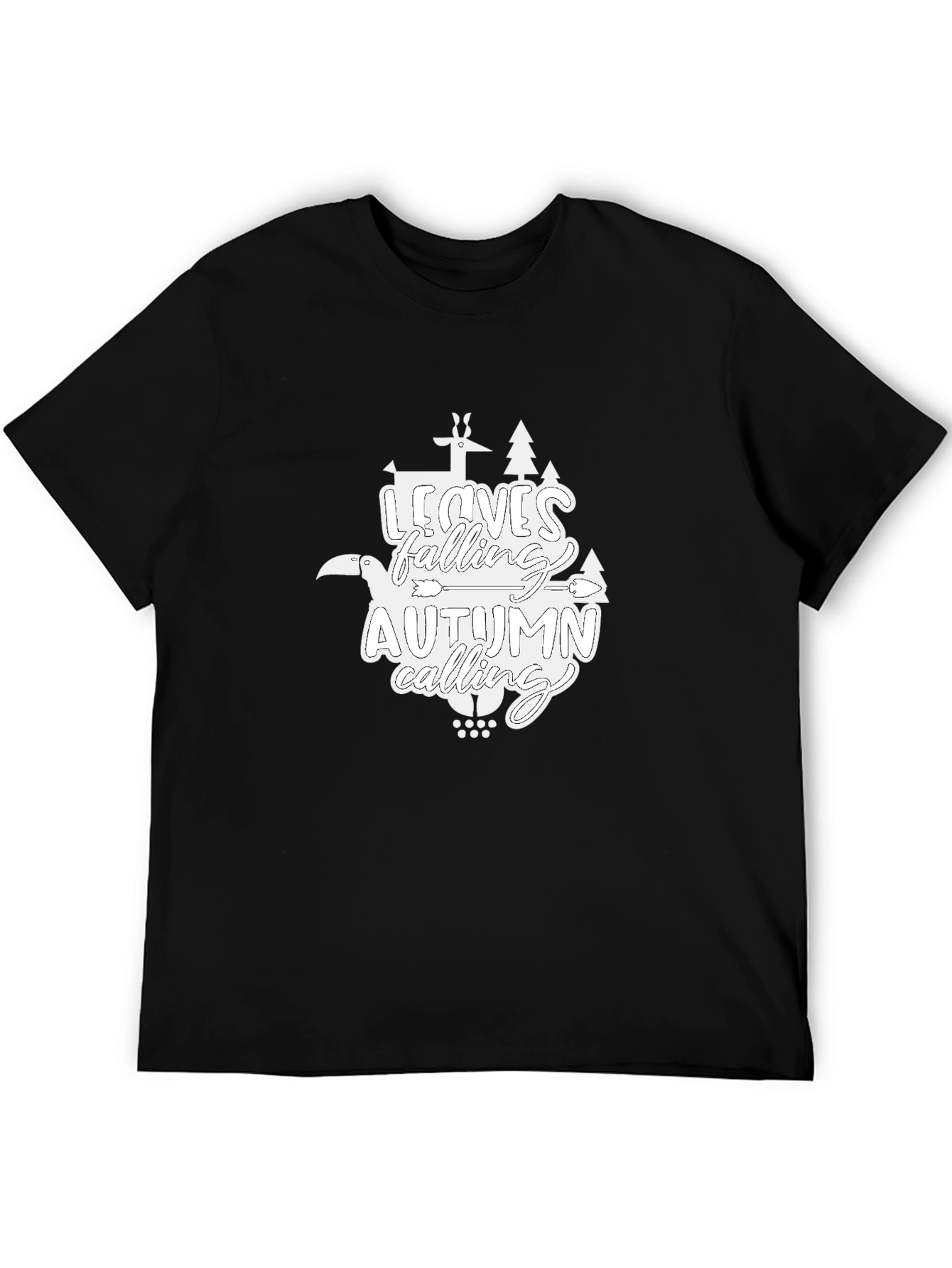 Autumn Calling Graphic T-Shirt - Black