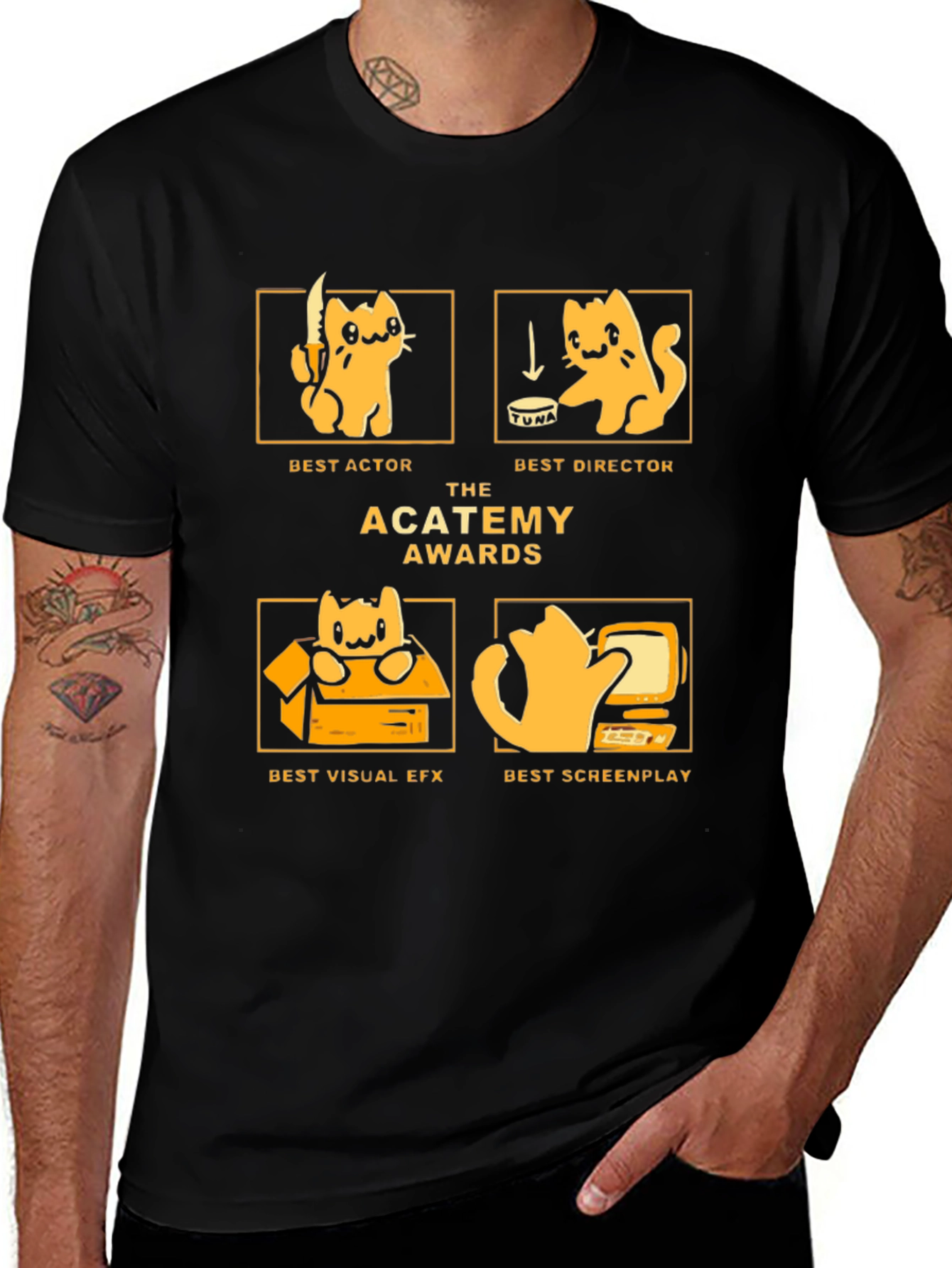 The ACATEMY Awards T-Shirt - Movie Cat Awards