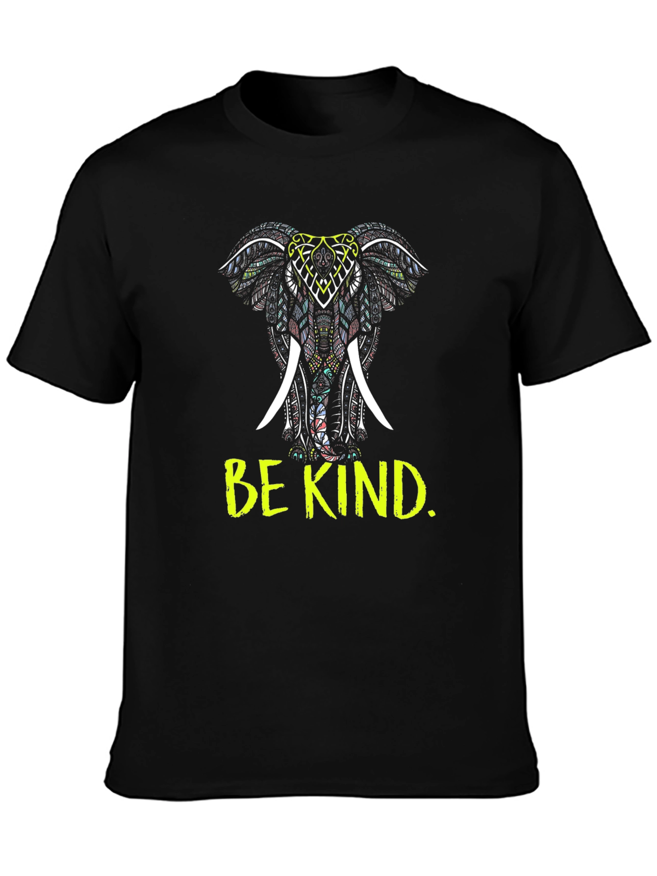 Be Kind Elephant Graphic Tee - Stylish Black T-Shirt