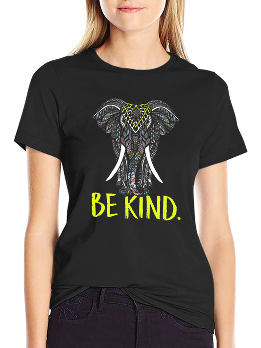 Be Kind Elephant Graphic Tee - Stylish Black T-Shirt