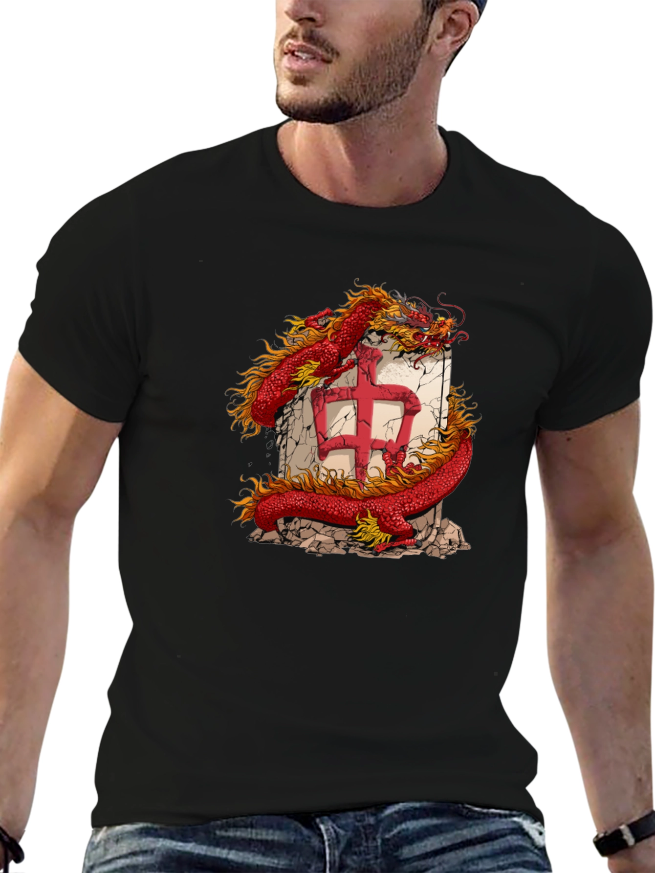 Dragon Graphic Tee - Black
