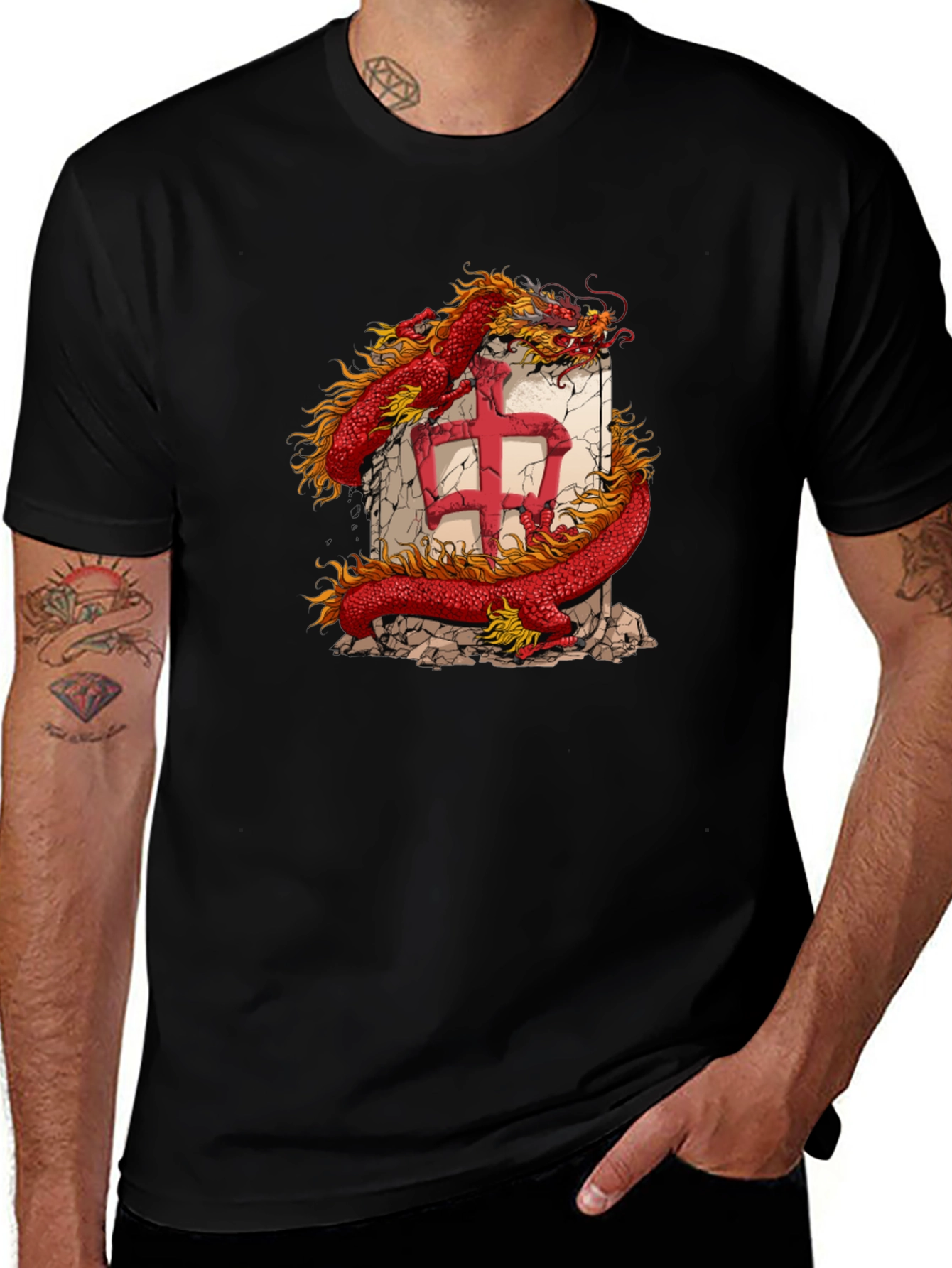 Dragon Graphic Tee - Black