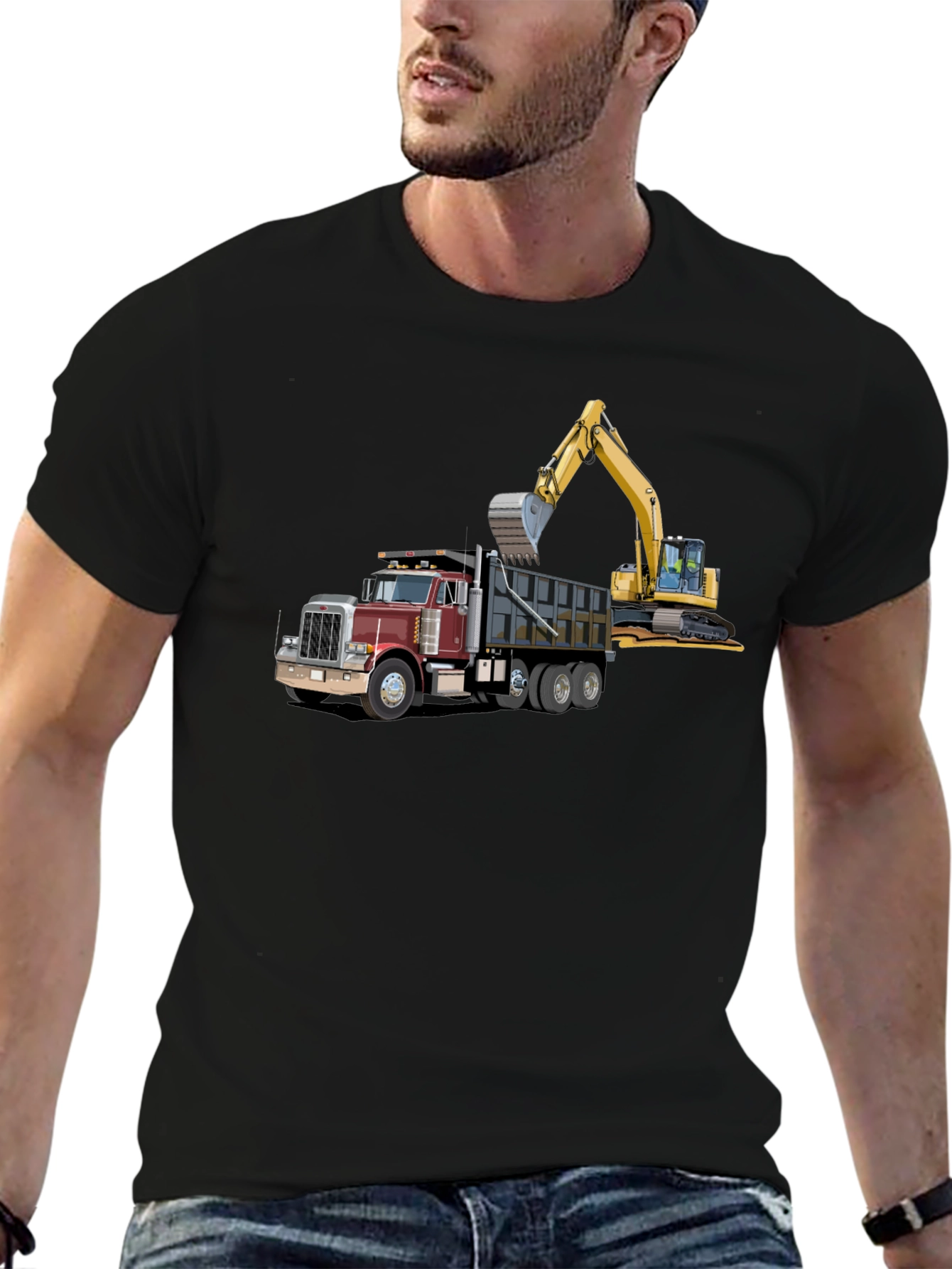 Truck & Excavator Graphic T-Shirt