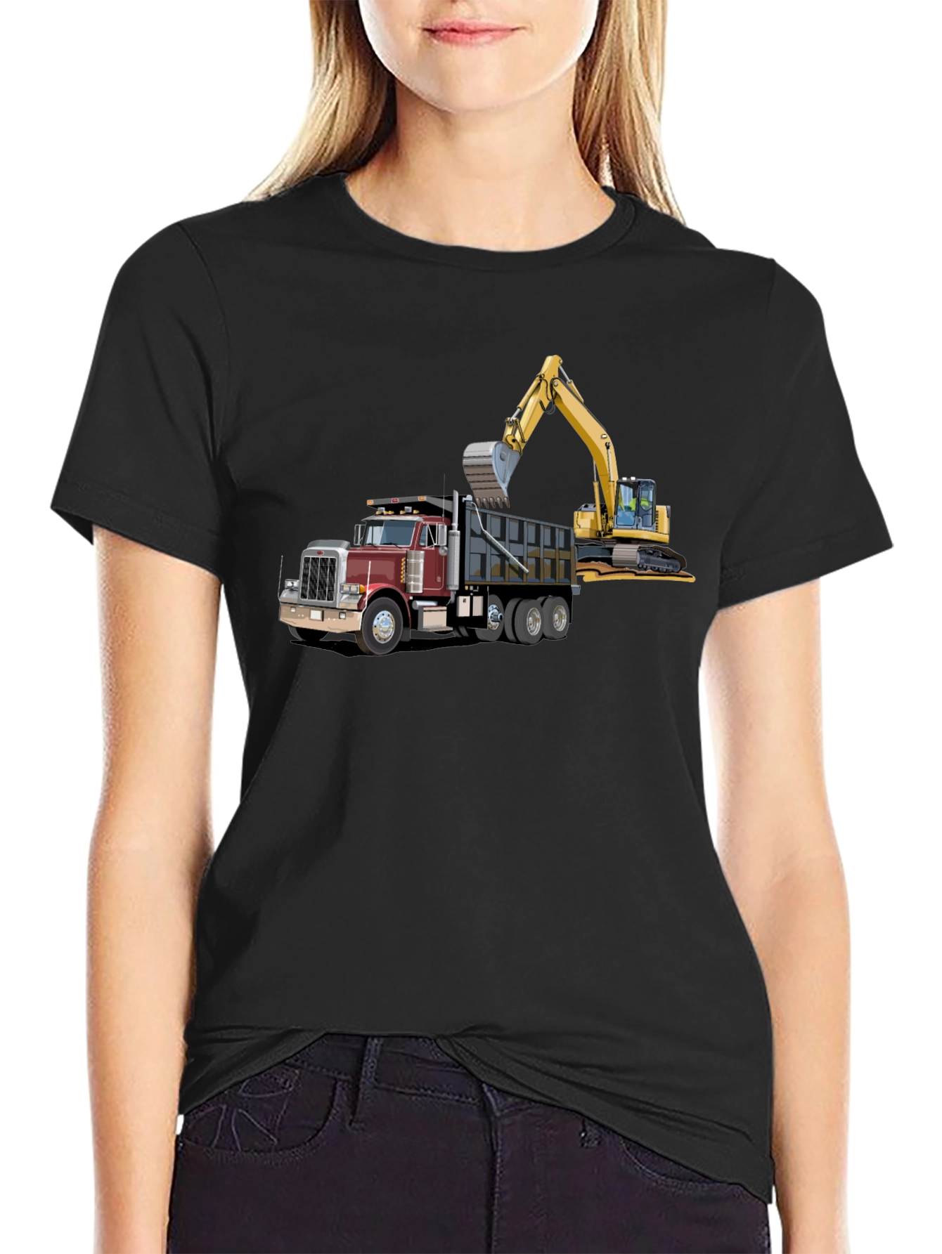 Truck & Excavator Graphic T-Shirt