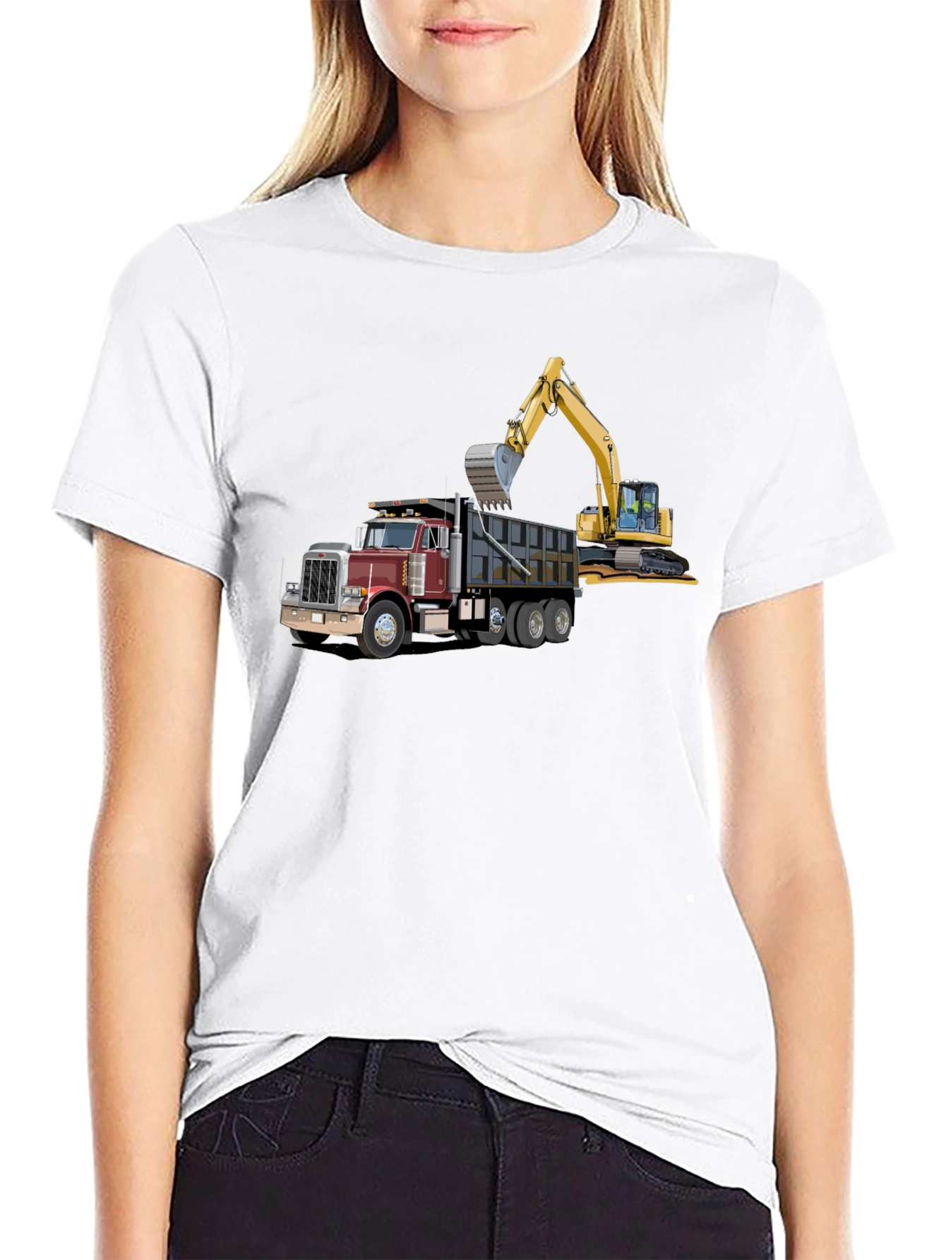 Truck & Excavator Graphic T-Shirt