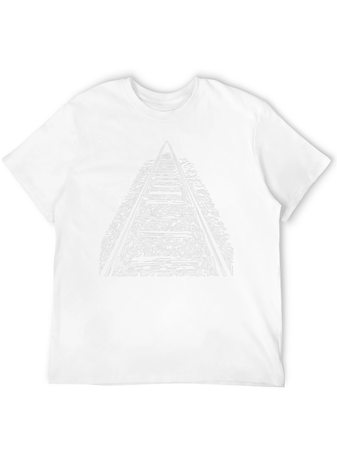 Railroad Track Graphic T-Shirt - Black Cotton Tee