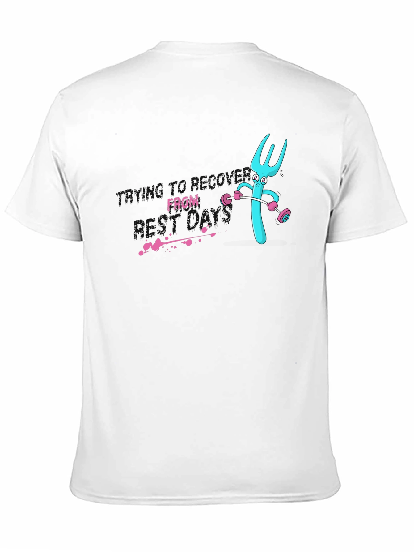 Funny Fork Lifting Weights Graphic Tee