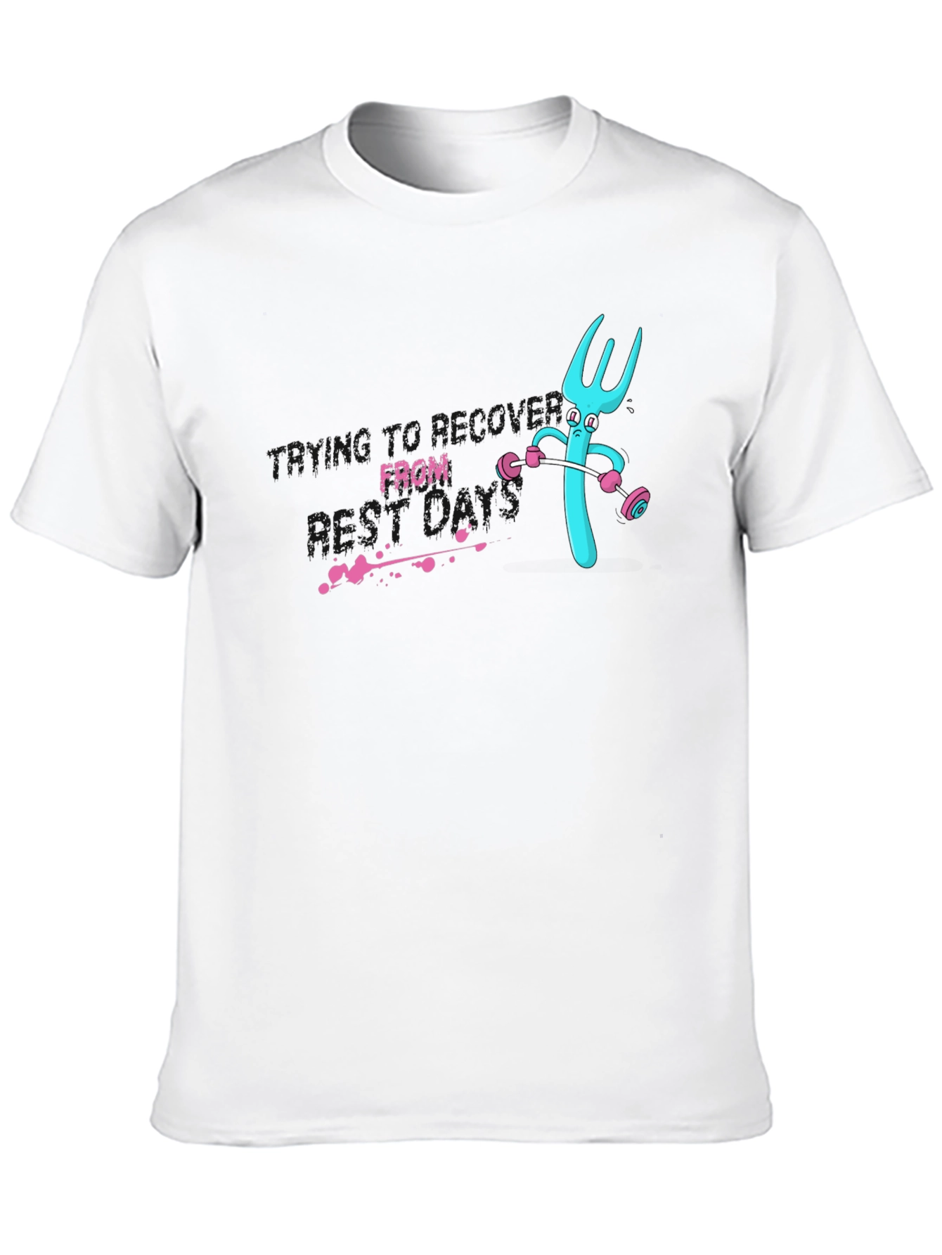 Funny Fork Lifting Weights Graphic Tee