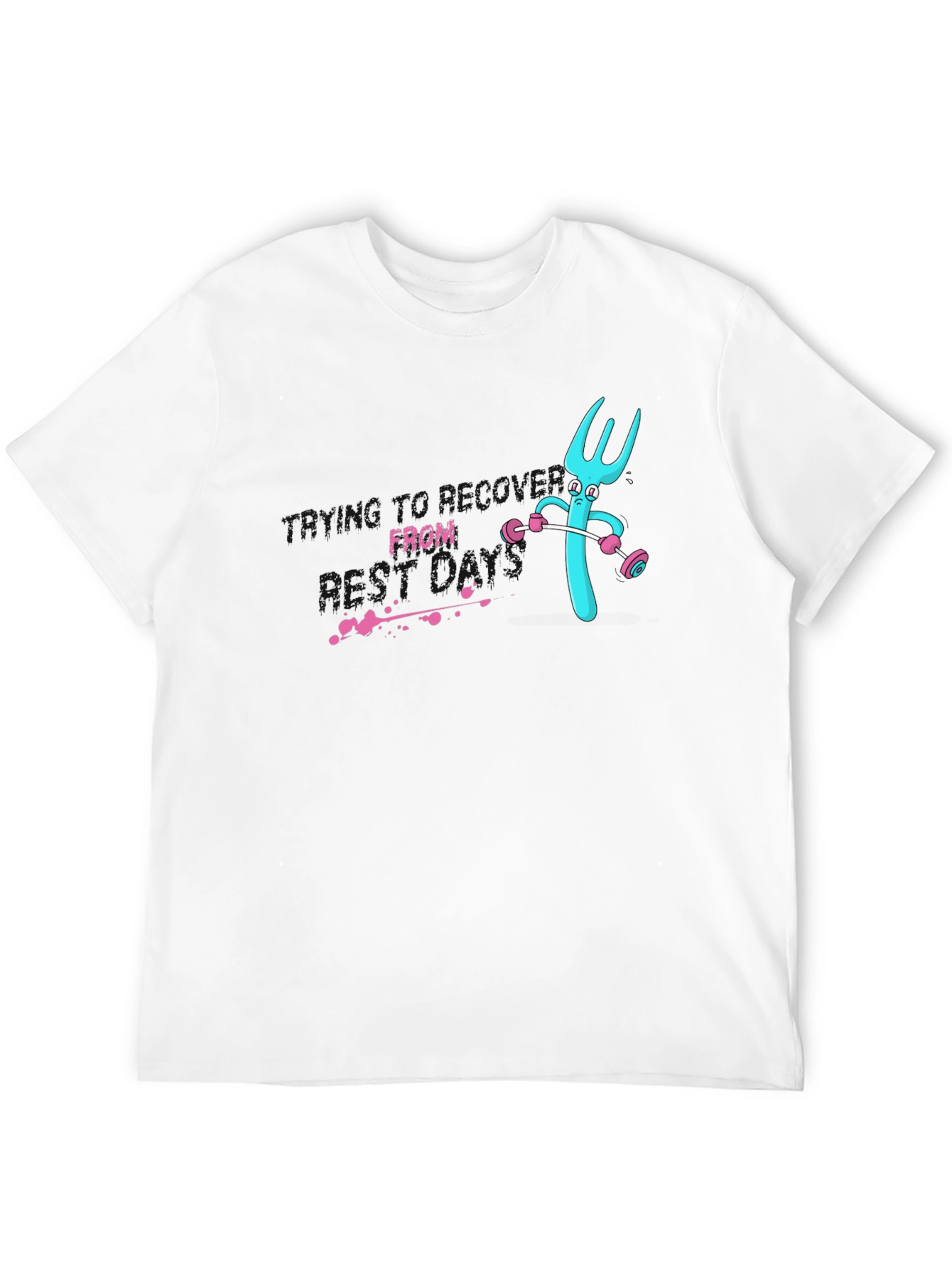 Funny Fork Lifting Weights Graphic Tee