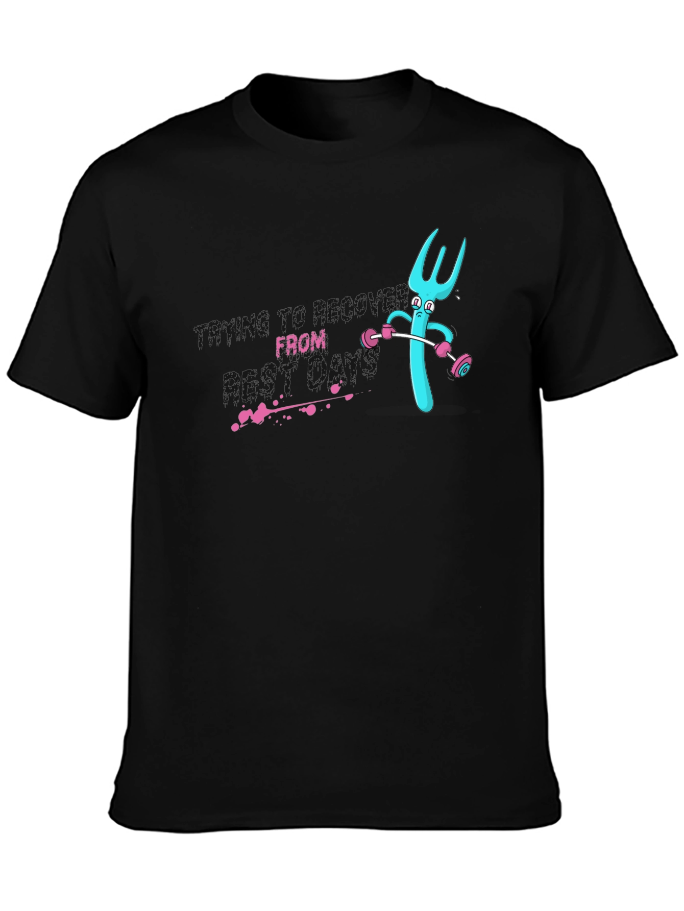 Funny Fork Lifting Weights Graphic Tee