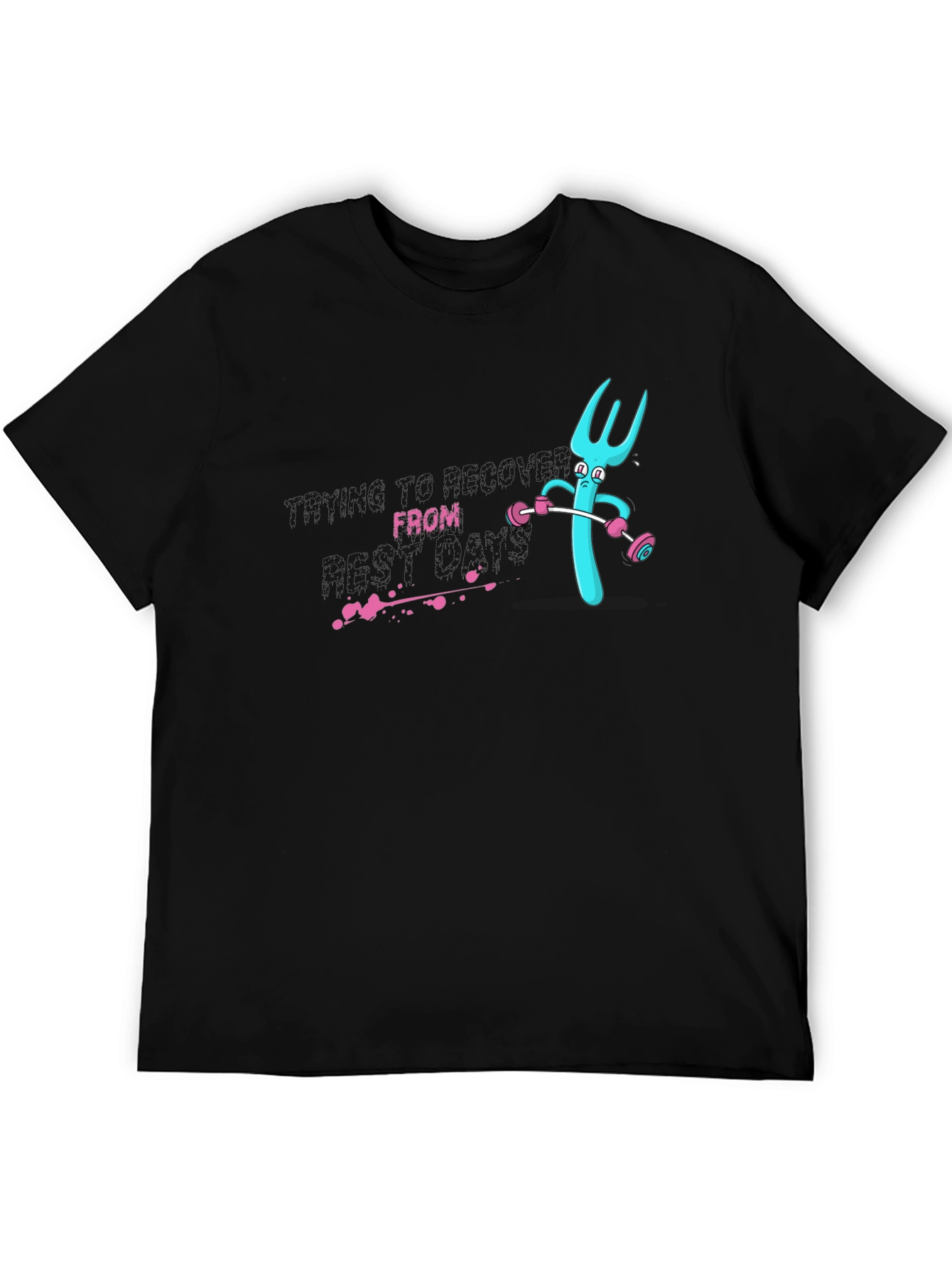 Funny Fork Lifting Weights Graphic Tee