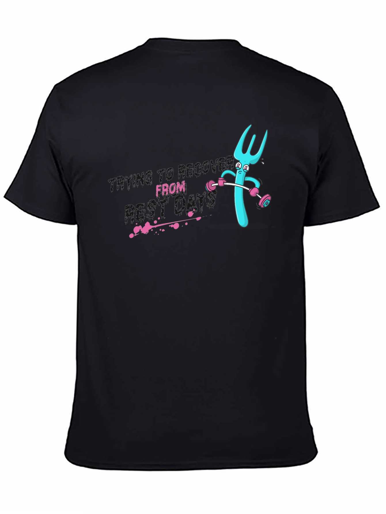 Funny Fork Lifting Weights Graphic Tee