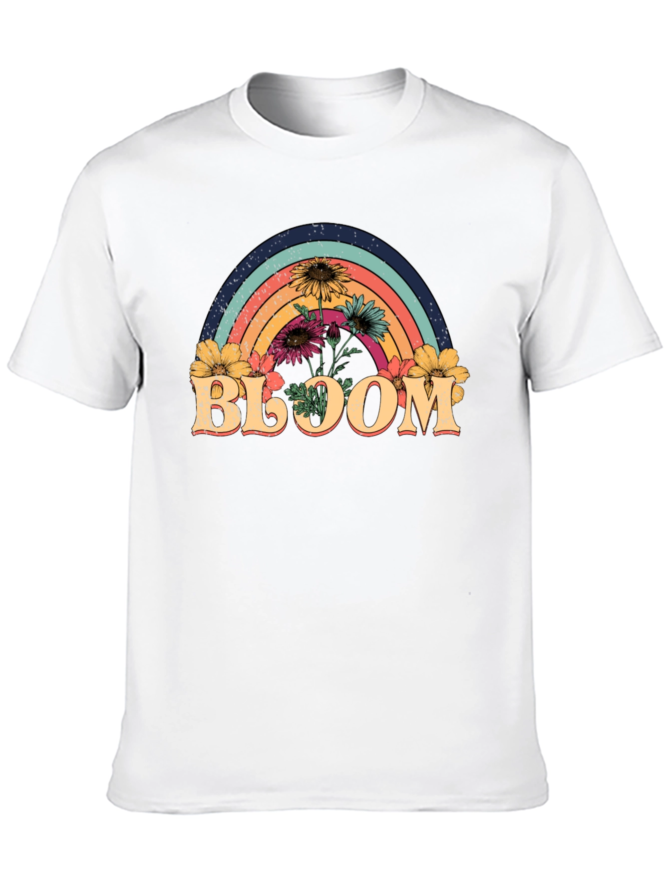 Bloom Rainbow Graphic Tee - Black