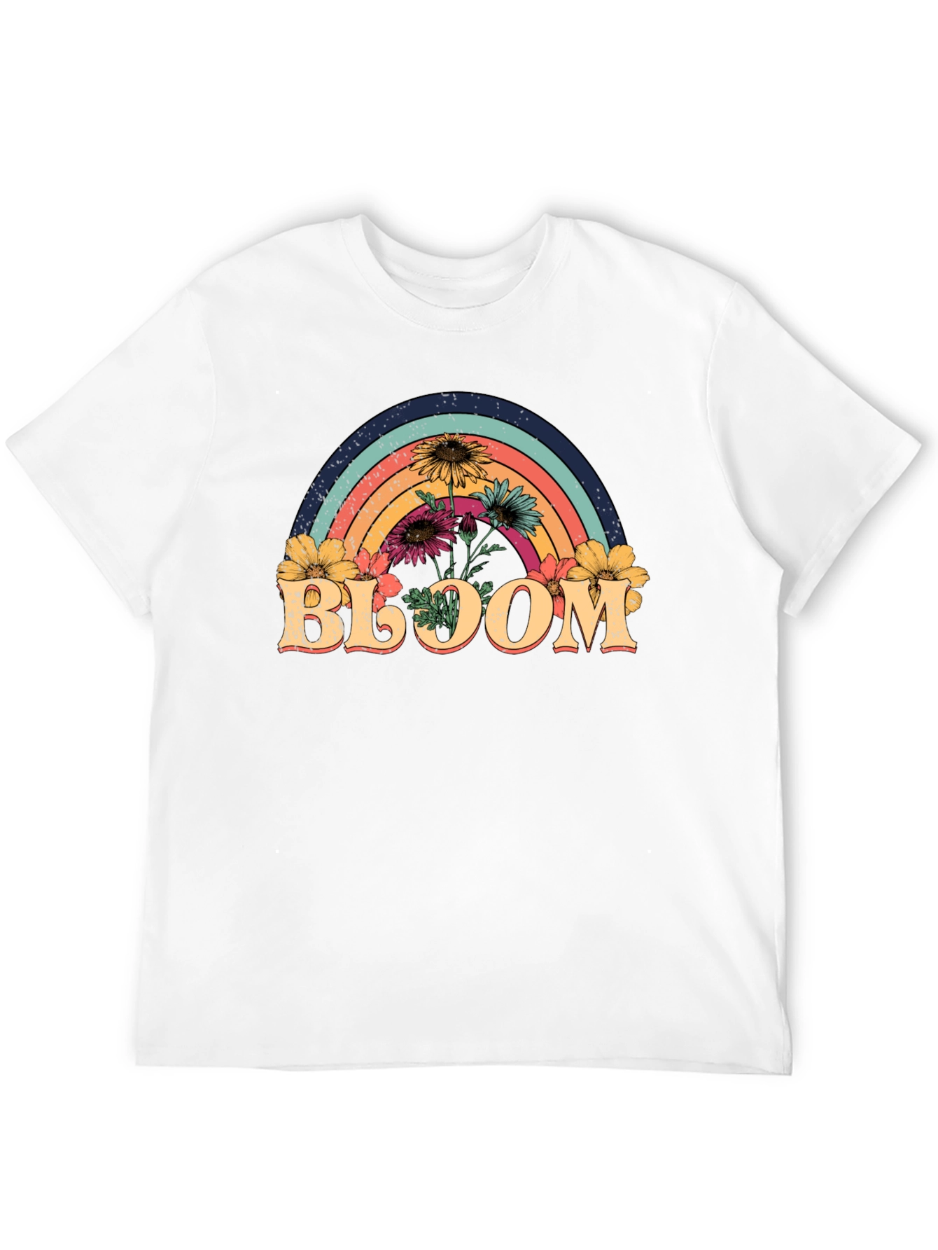 Bloom Rainbow Graphic Tee - Black
