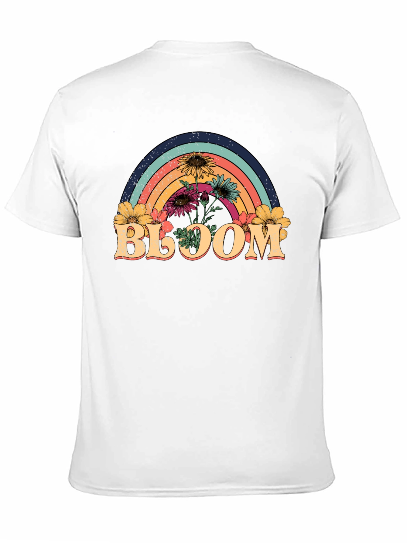 Bloom Rainbow Graphic Tee - Black