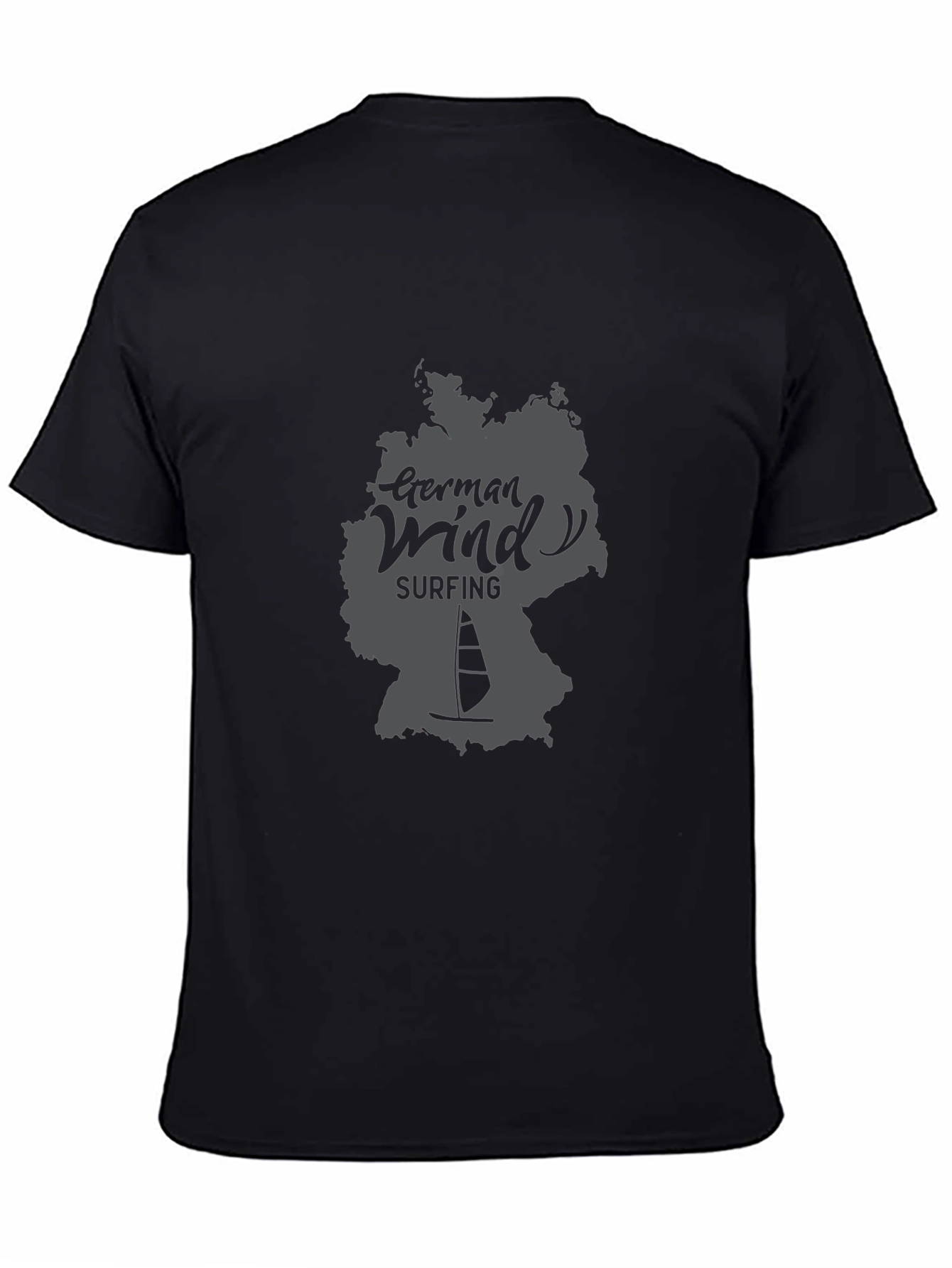 German Wind Surfing Black T-Shirt