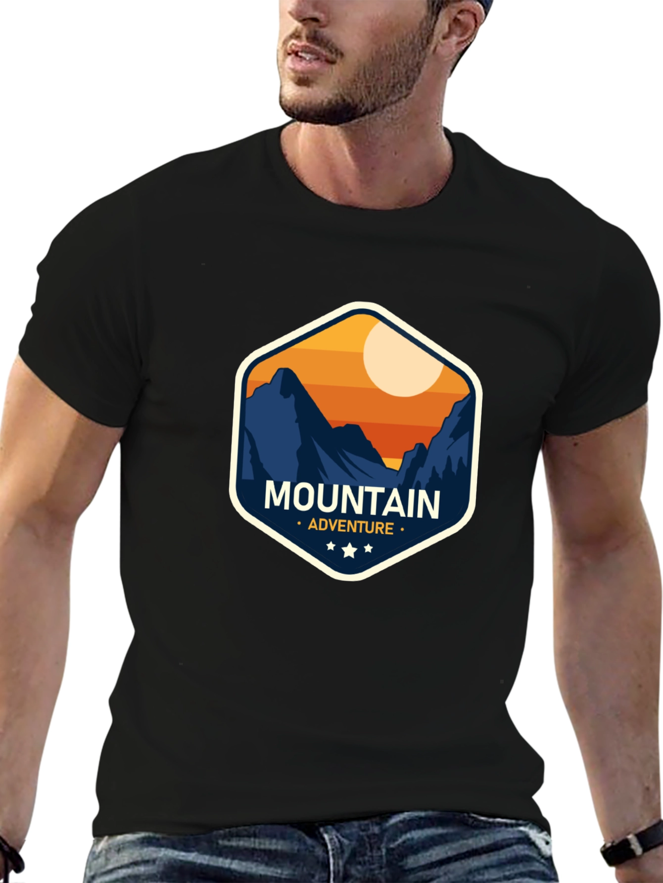 Mountain Adventure Graphic Tee - Black