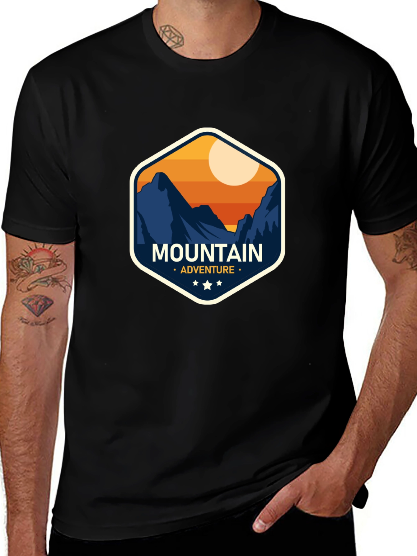 Mountain Adventure Graphic Tee - Black