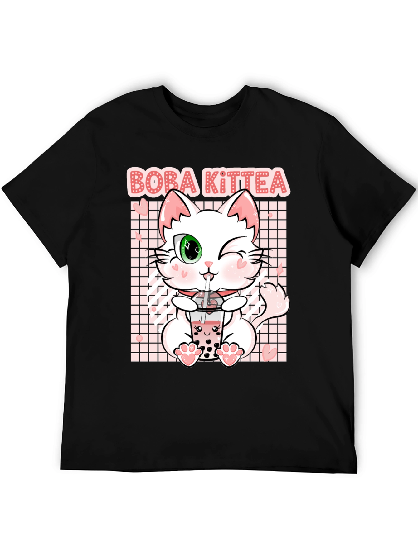 Boba Kittea Black Graphic T-Shirt
