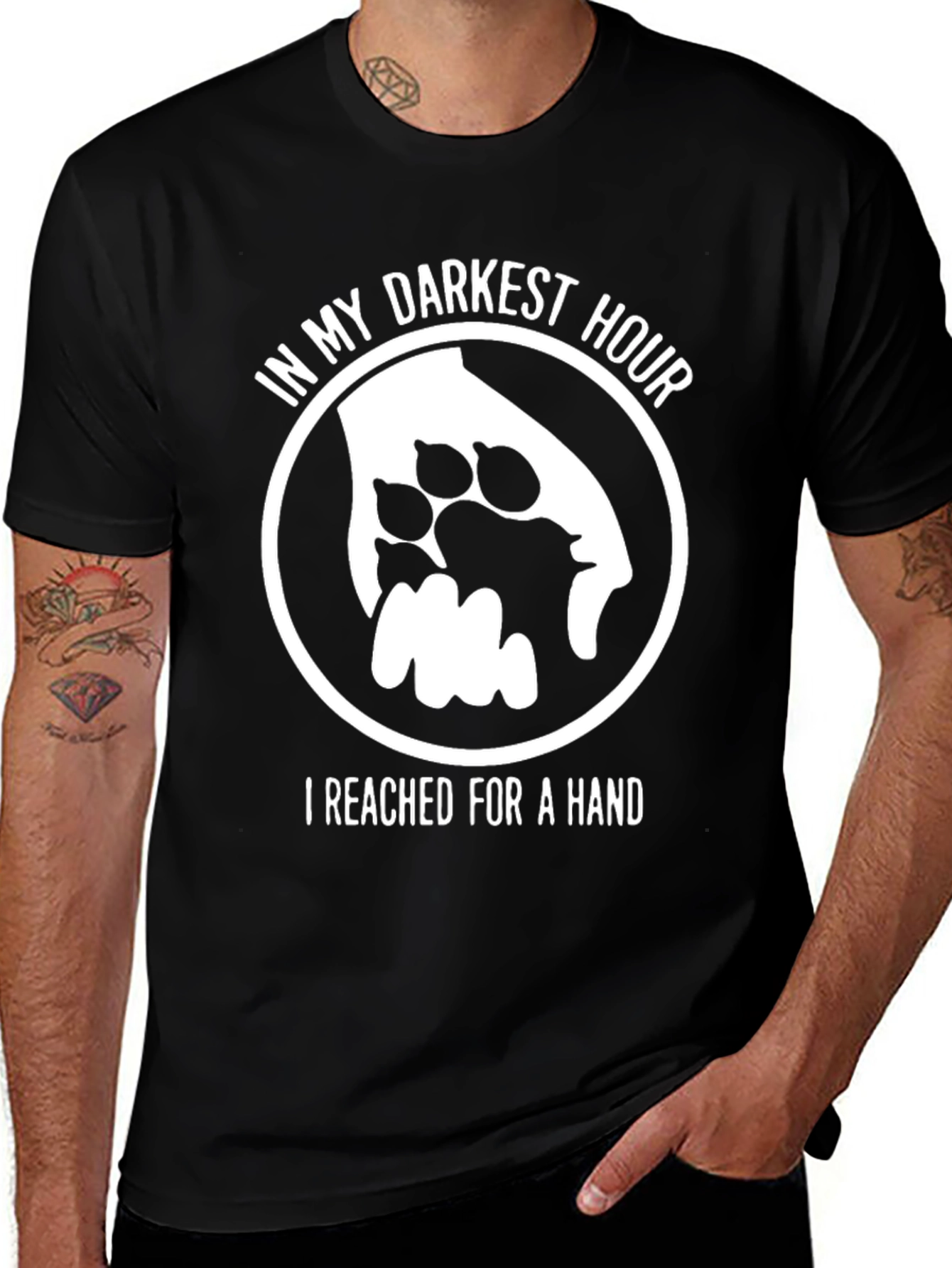 Darkest Hour Dog Paw Hand T-Shirt