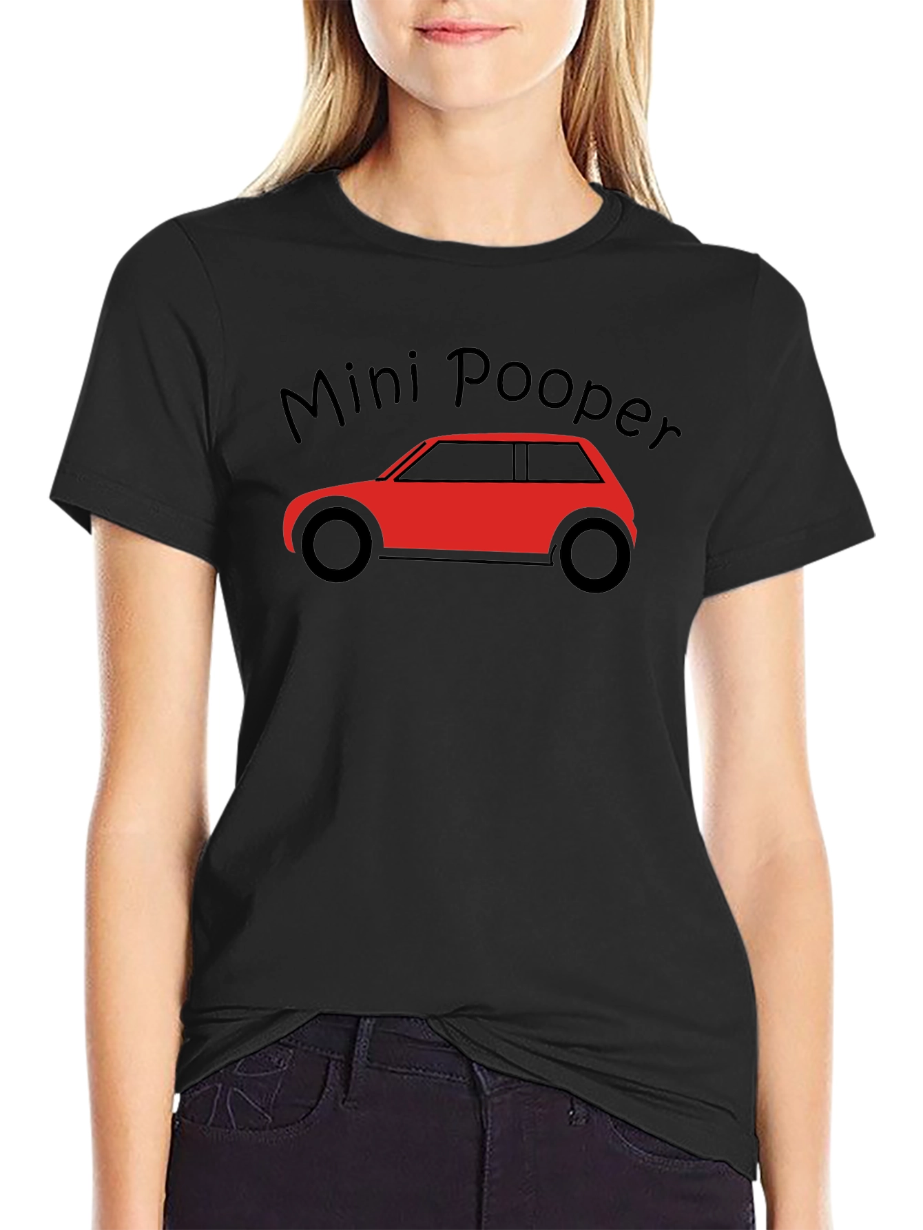 Mini Pooper Car Graphic Black T-Shirt