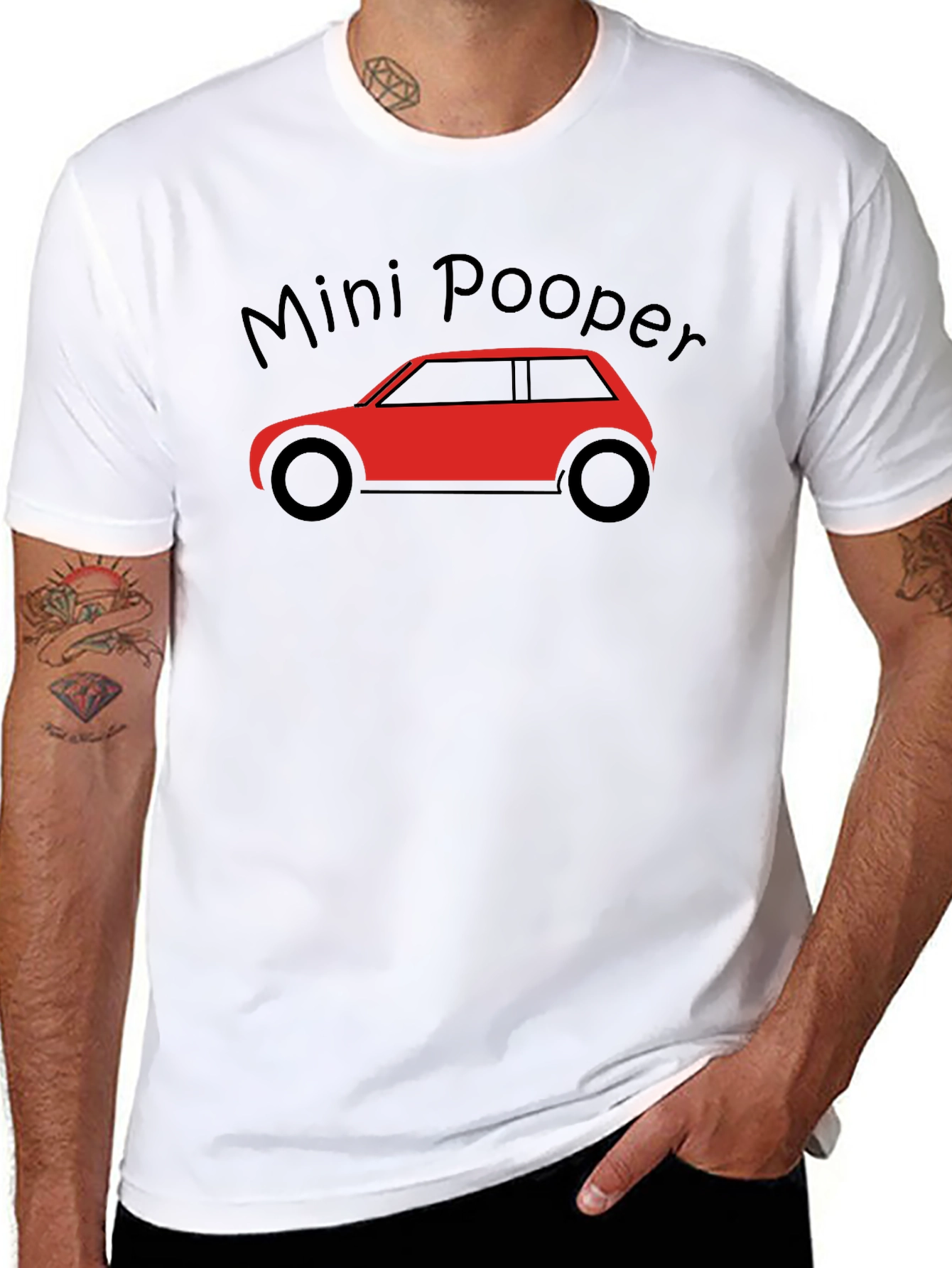 Mini Pooper Car Graphic Black T-Shirt