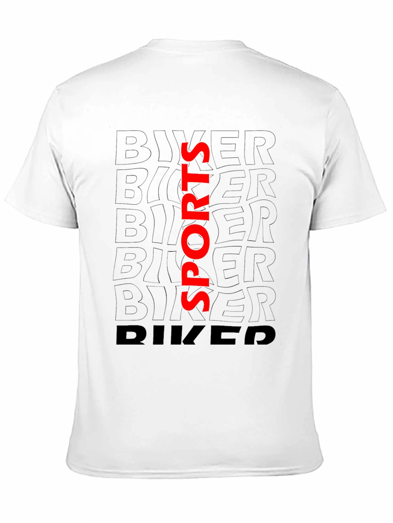 Biker Sports Graphic Tee - Black Casual T-Shirt