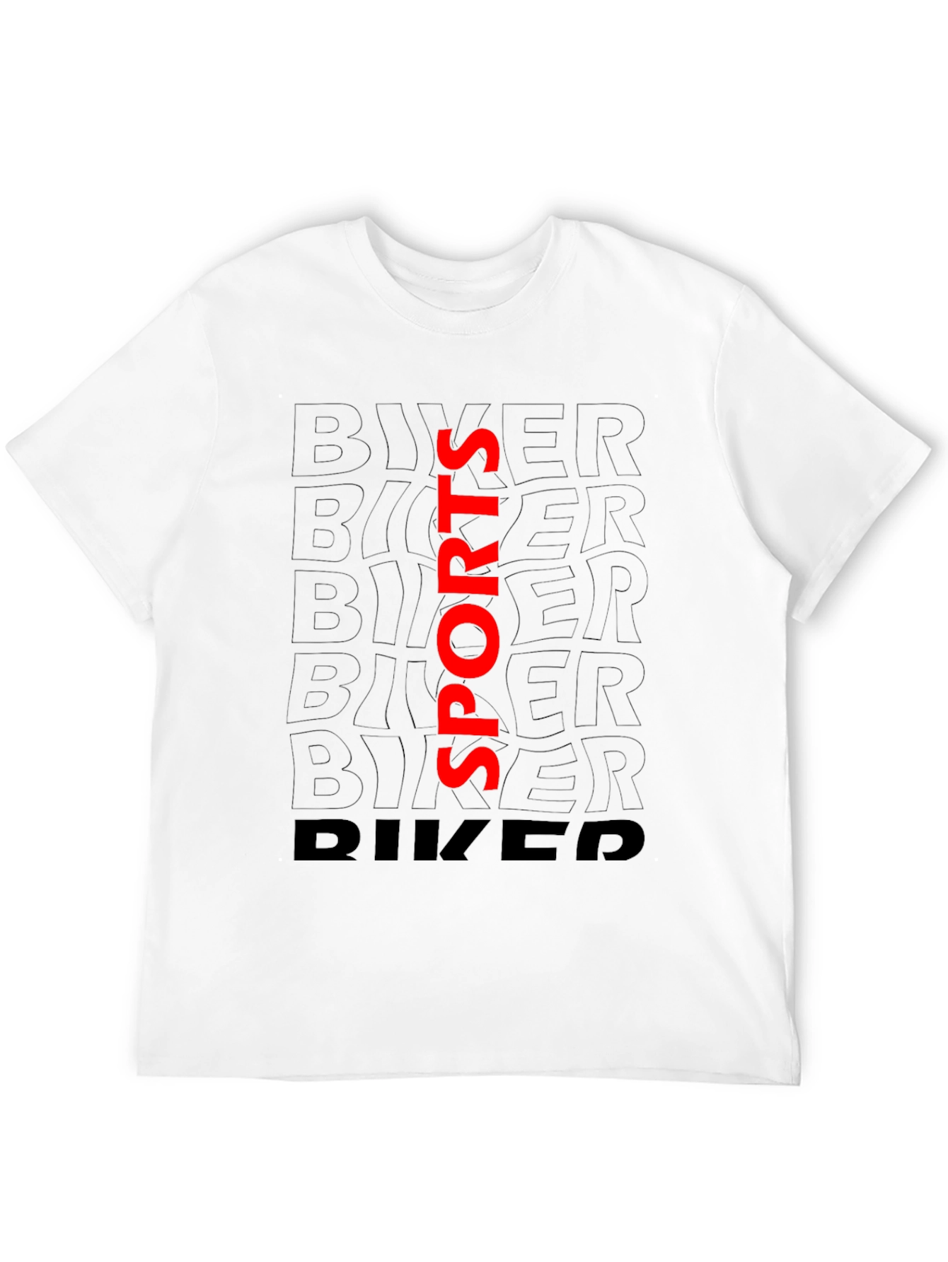 Biker Sports Graphic Tee - Black Casual T-Shirt