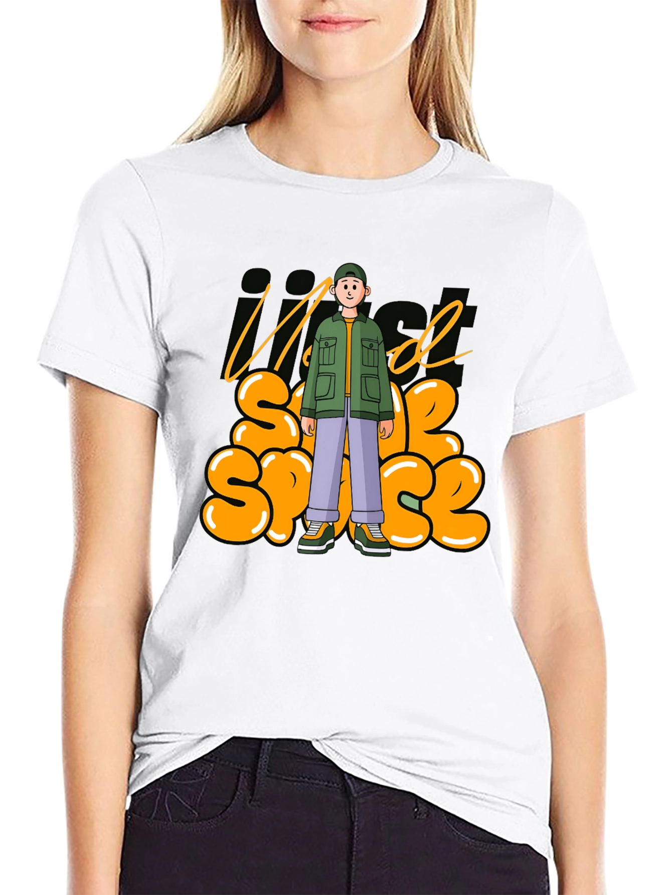 Trendy Just Need Some Space Black T-Shirt