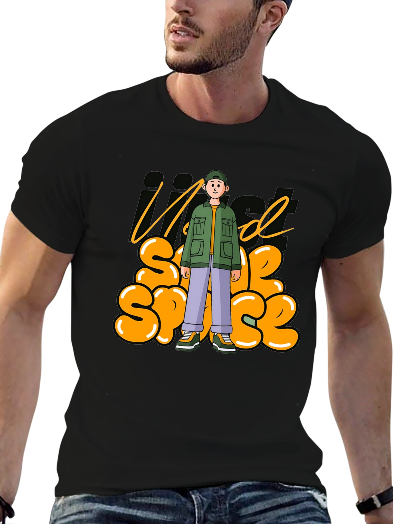 Trendy Just Need Some Space Black T-Shirt