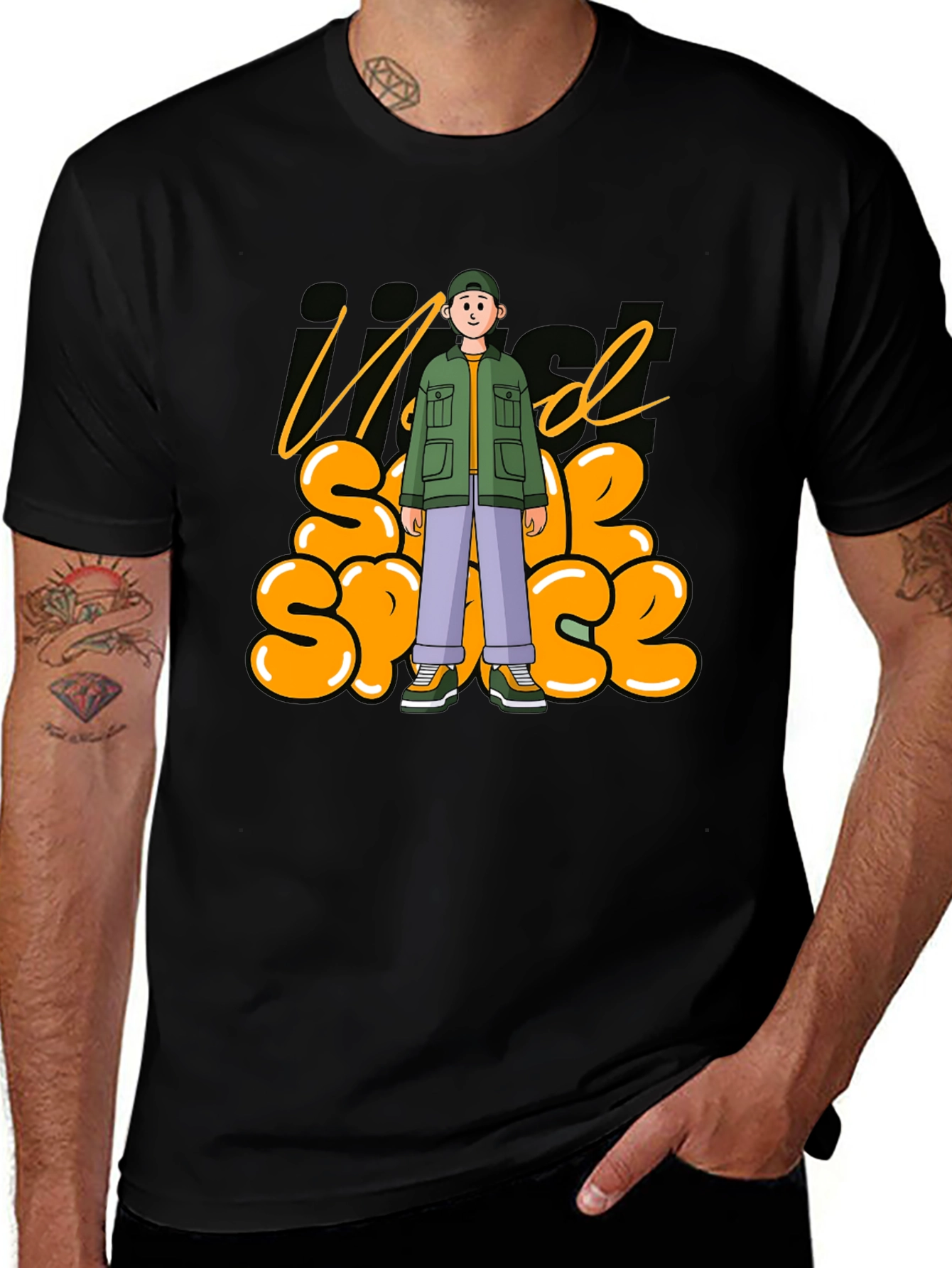 Trendy Just Need Some Space Black T-Shirt