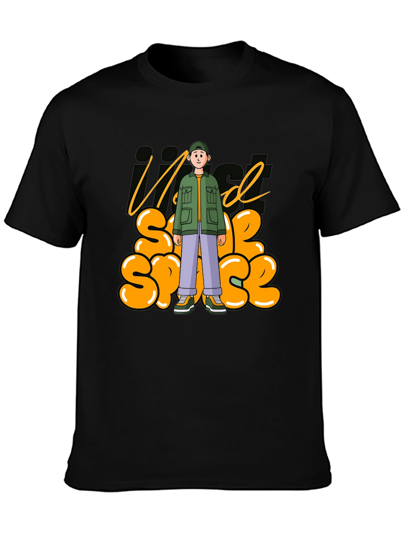 Trendy Just Need Some Space Black T-Shirt