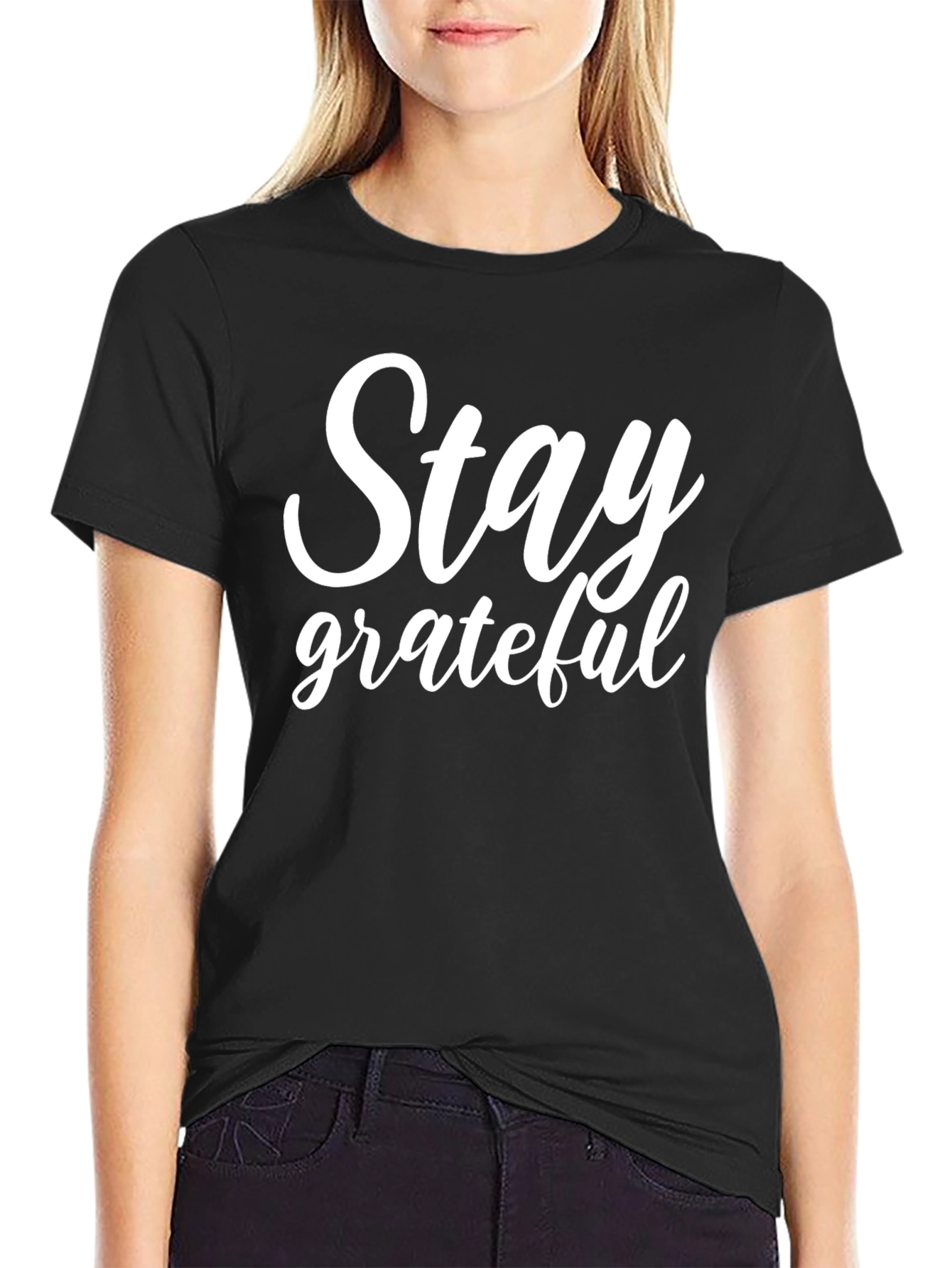 Stay Grateful Graphic T-Shirt - Inspirational Message Tee